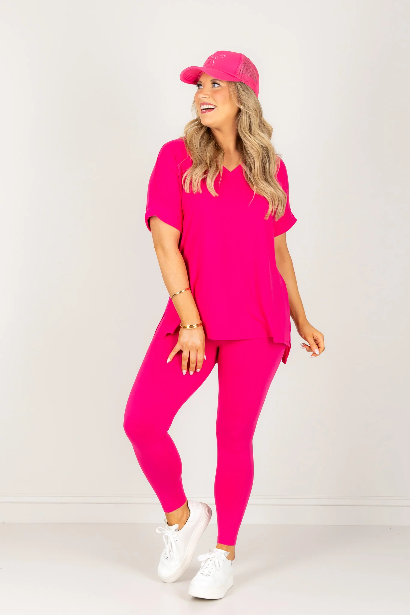 New Horizons Hot Pink Short Sleeve Lounge Set - Image 5