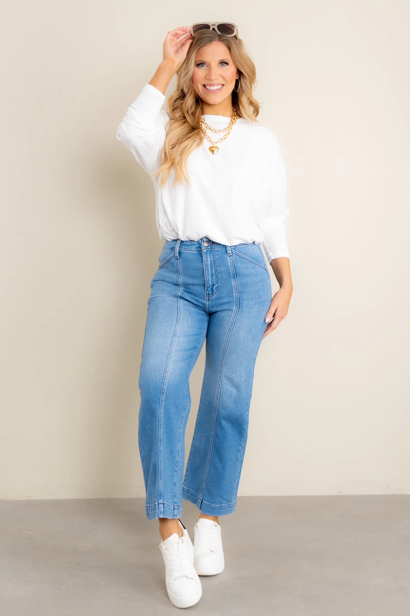 FREE PEOPLE Nina Ivory Long Sleeve Tee - Image 5