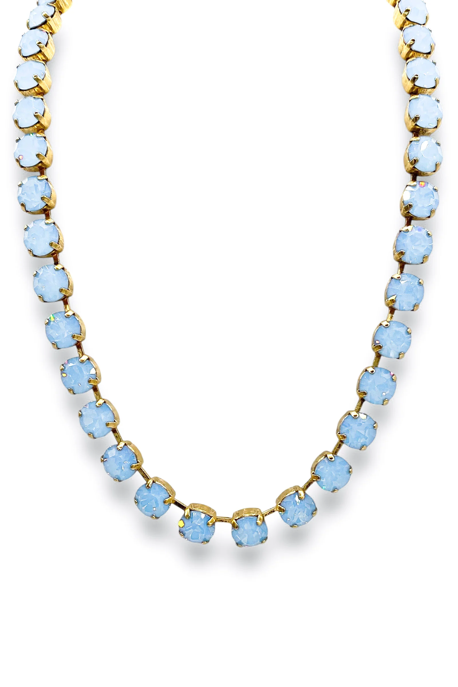 Oakland Necklace - Gold Light Sapphire Opal