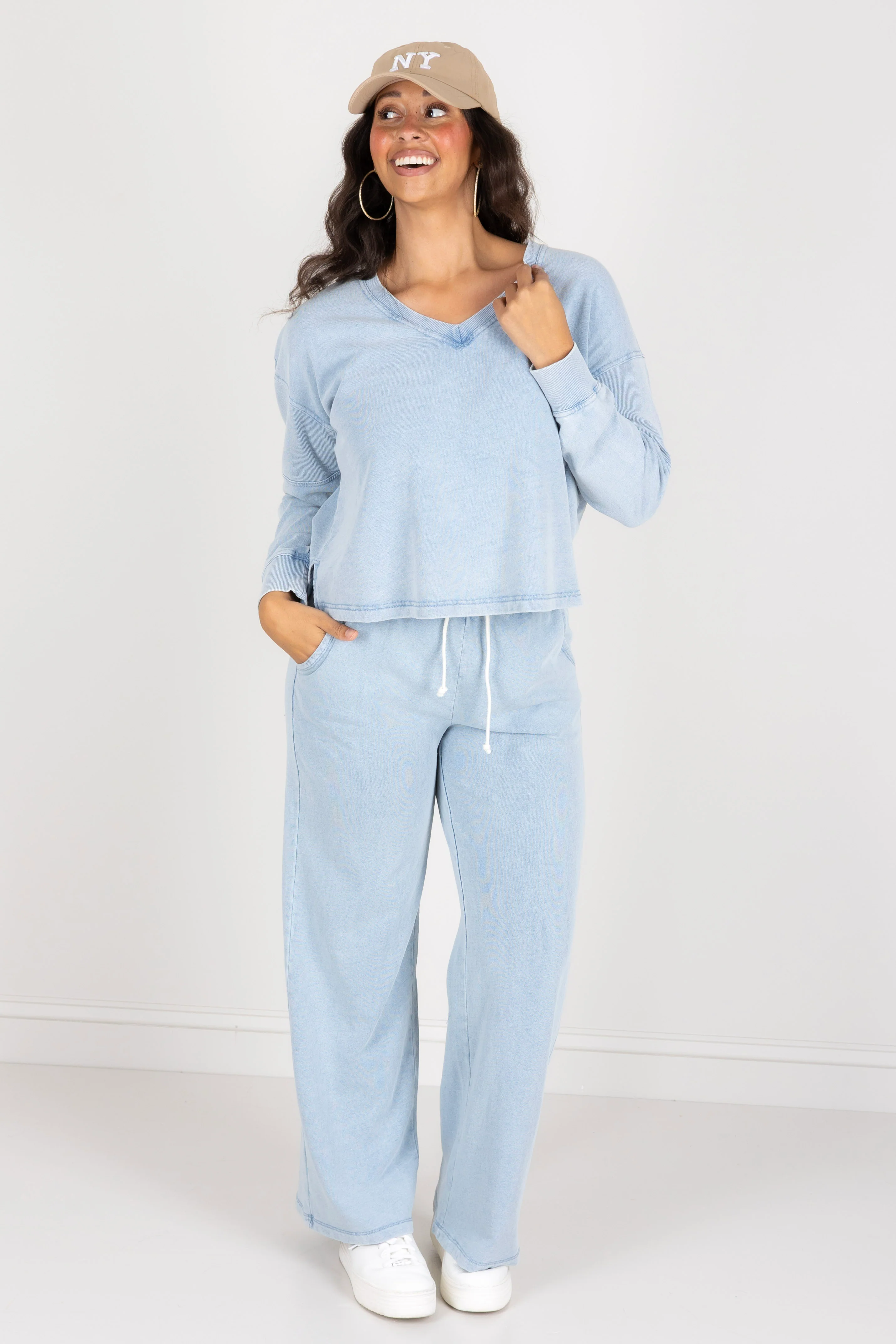 Z SUPPLY Delphine Ocean Air Indigo Denim Sweatshirt - Image 2