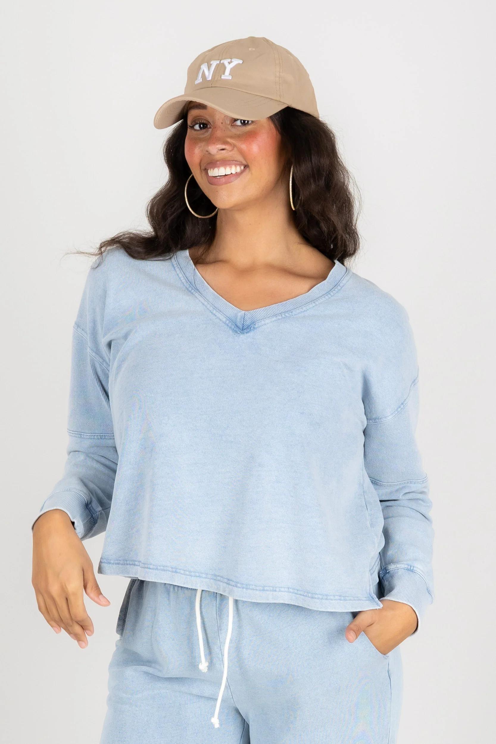 Z SUPPLY Delphine Ocean Air Indigo Denim Sweatshirt - Image 3