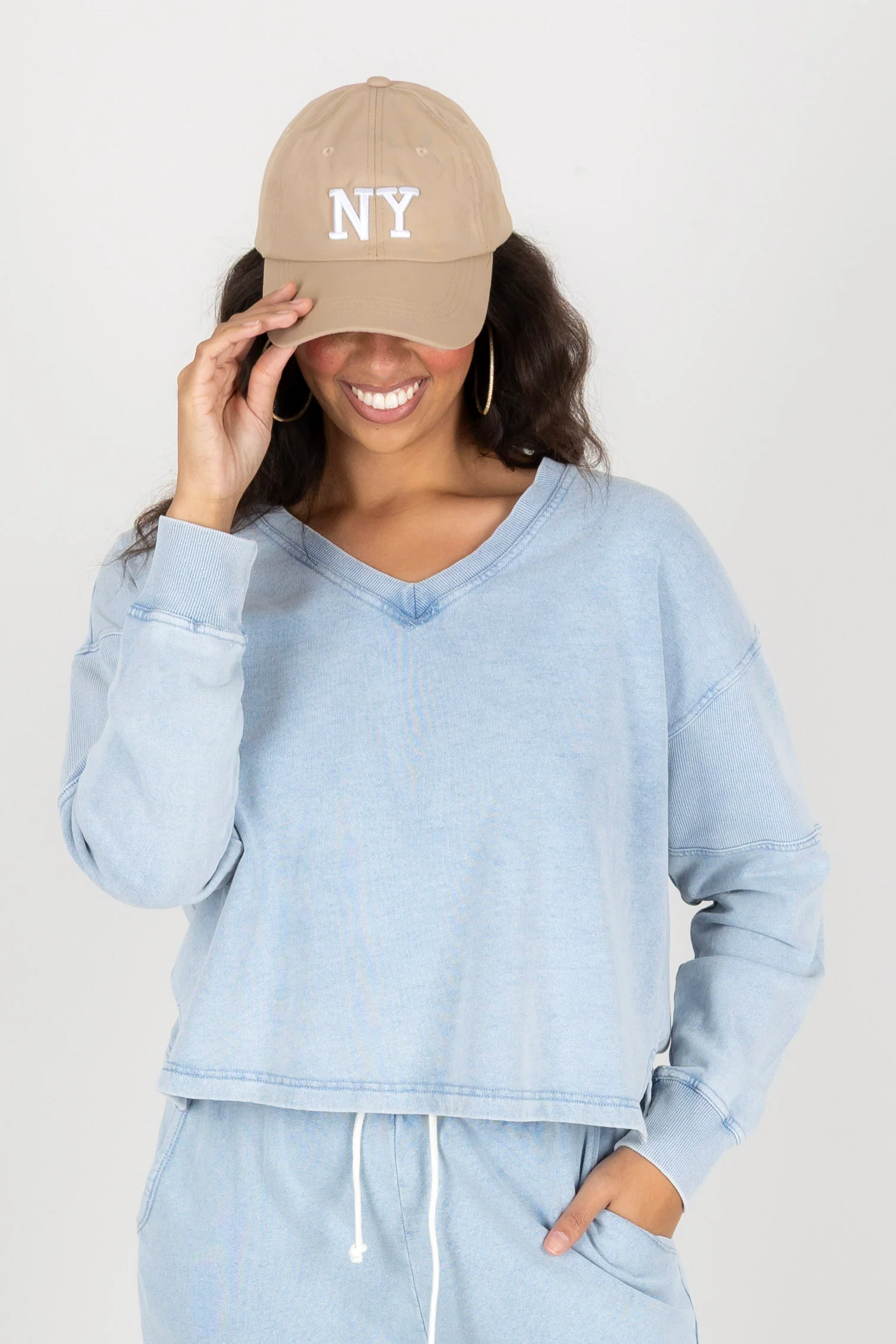 Z SUPPLY Delphine Ocean Air Indigo Denim Sweatshirt - Image 5