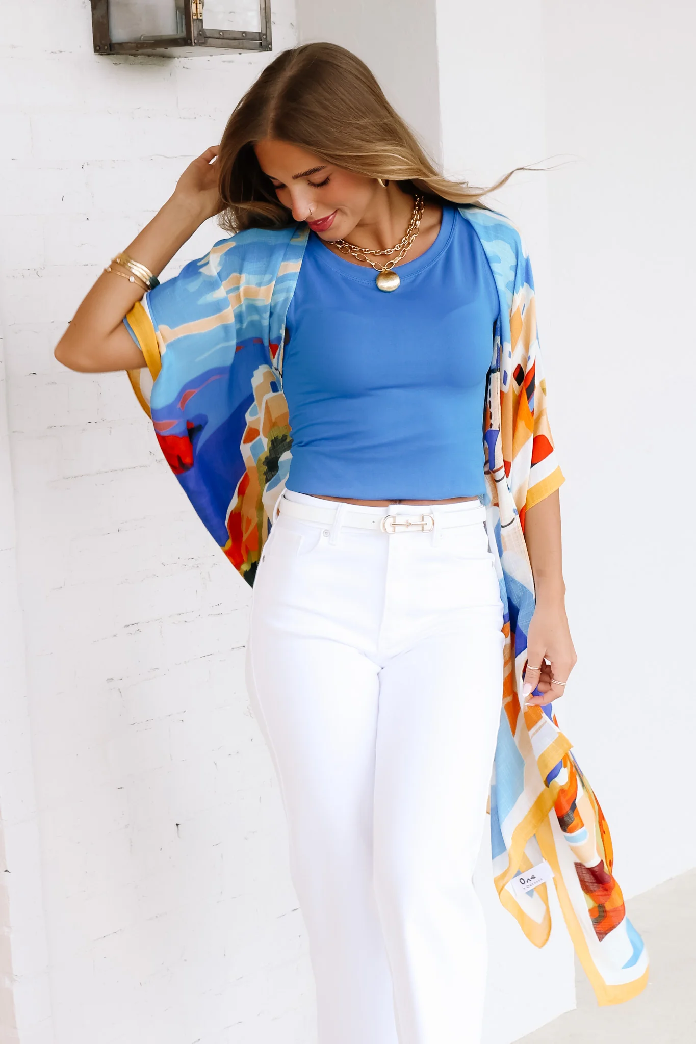 Santorini Grecian Blue Horizon Kimono - Image 6