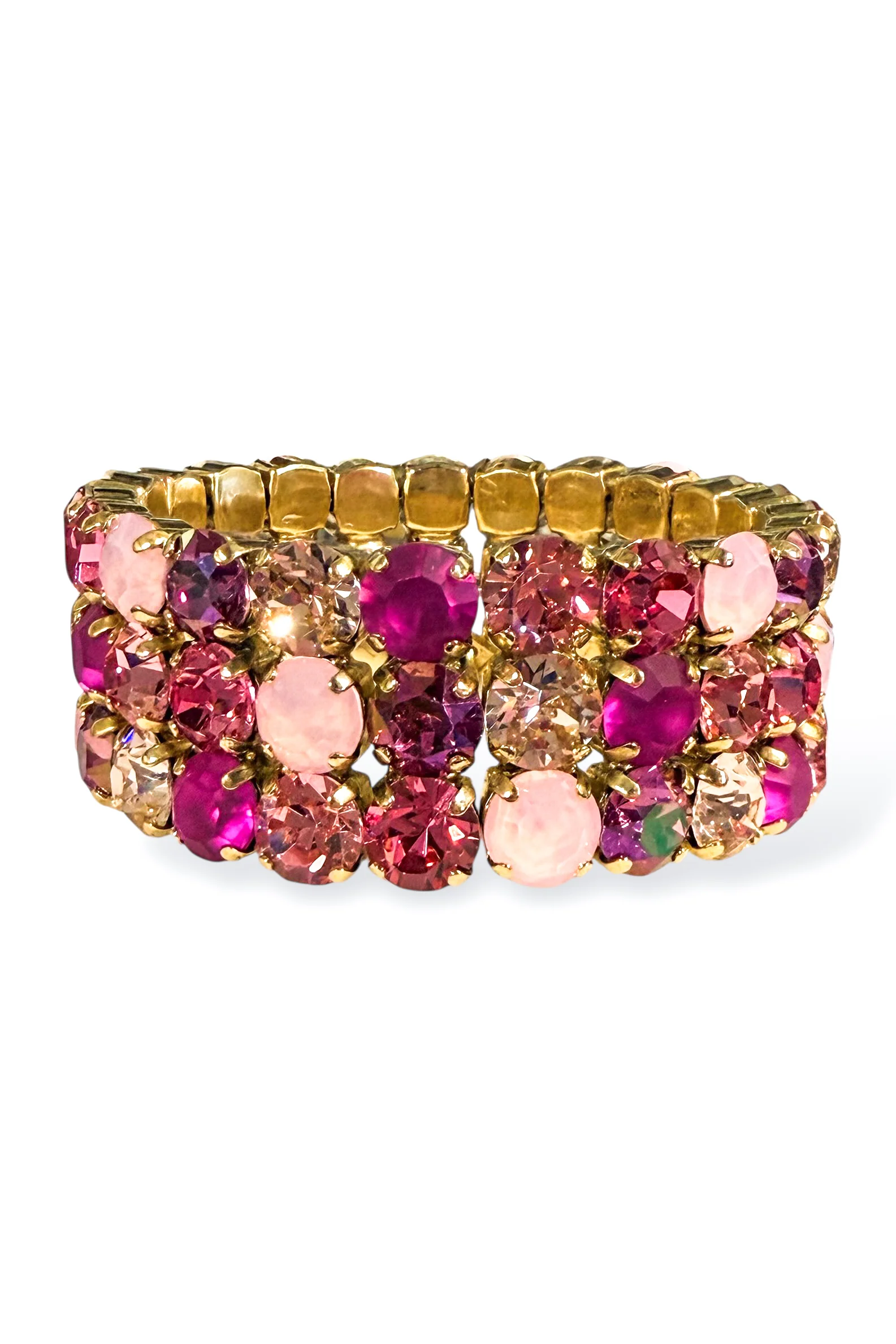 TOVA Olivia Candy Crush Pink Mix 3 Strand Bracelet