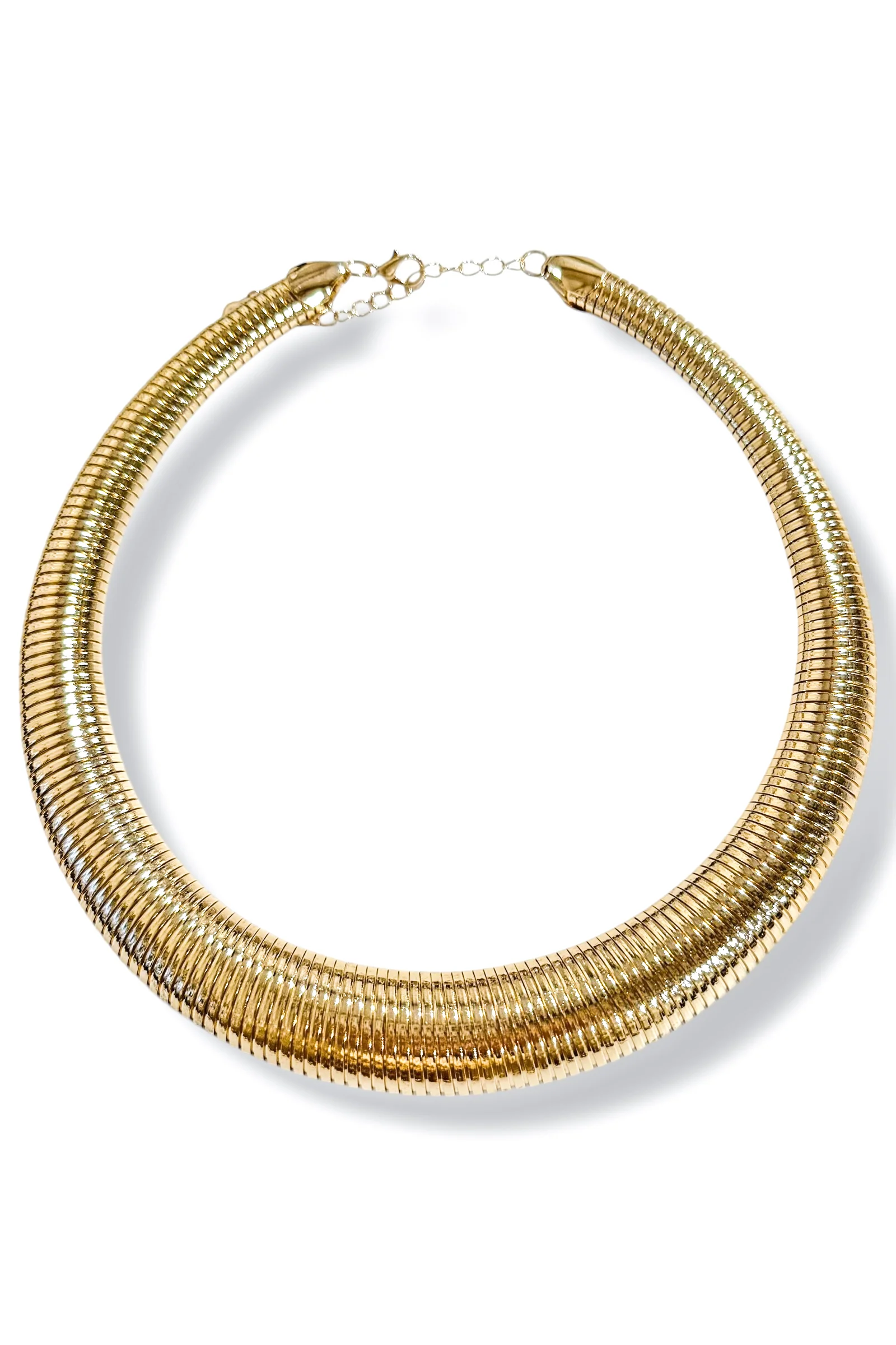 Finding Out Gold Omega Chain Choker Necklace