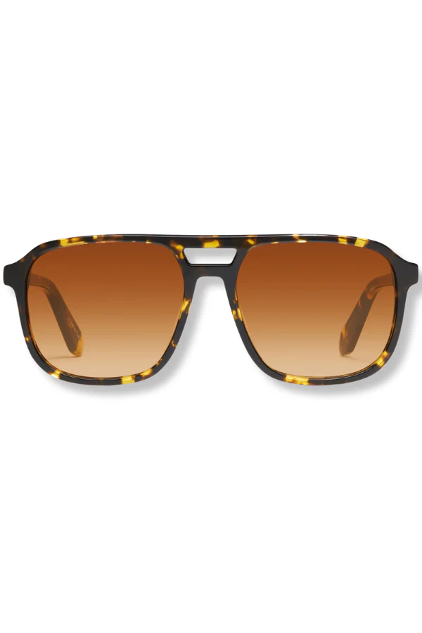 QUAY On The Fly Shiny Yellow Tortoise Orange Gradient Sunglasses
