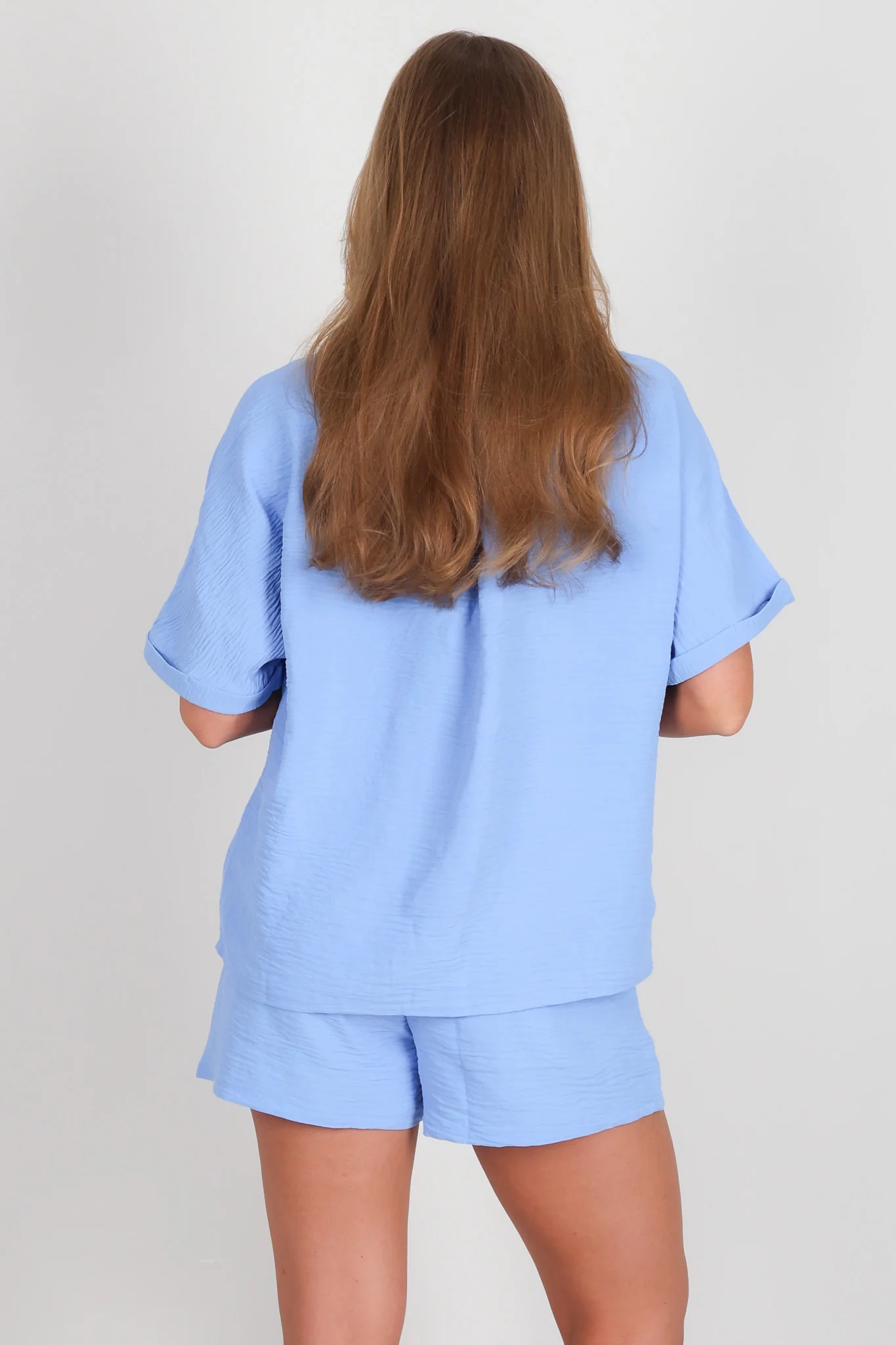 On The Go Cornflower Short Sleeve Shorts Set - Image 5