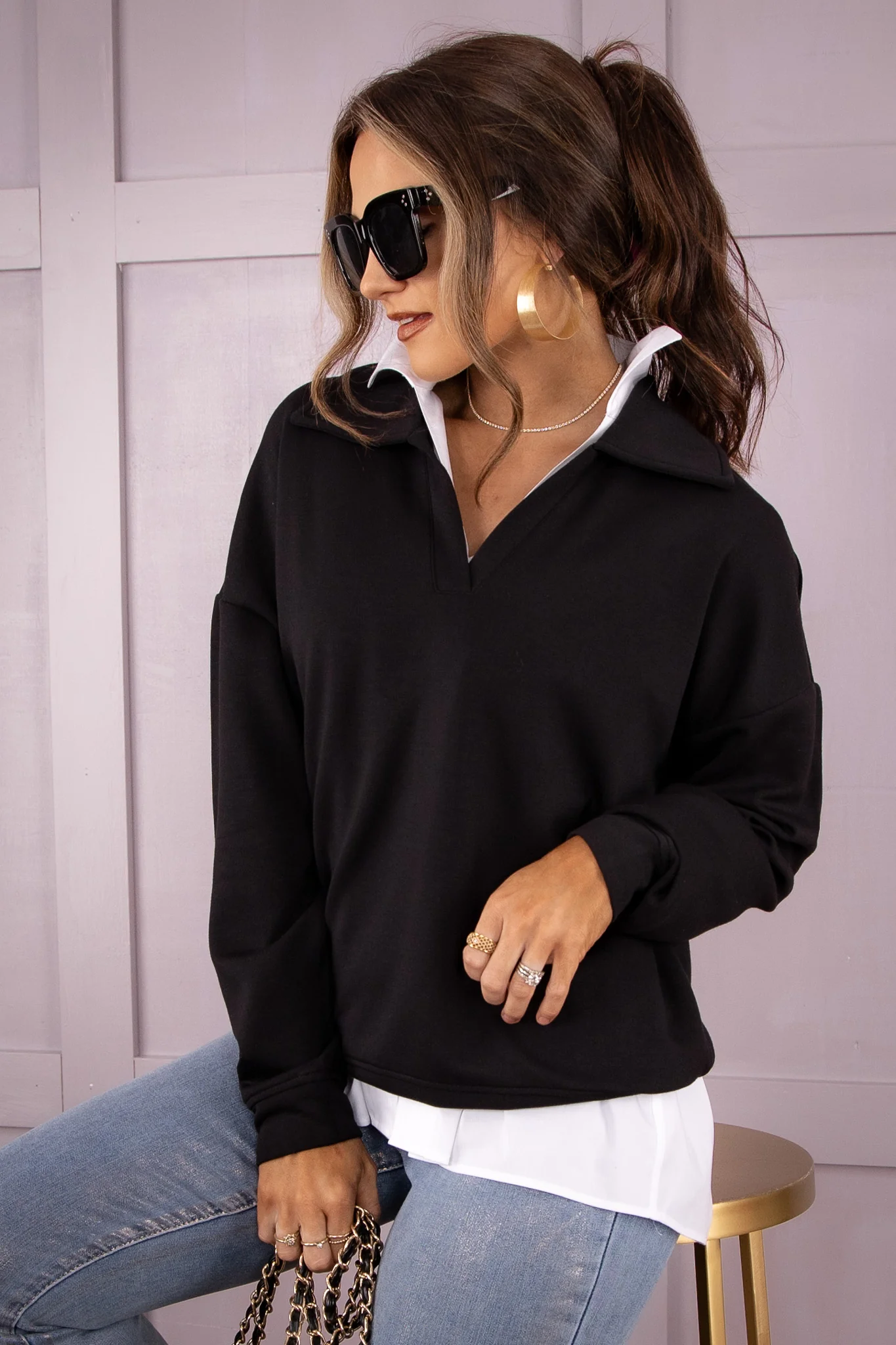 Henley Top - Black | Tribal x TWT - FINAL SALE