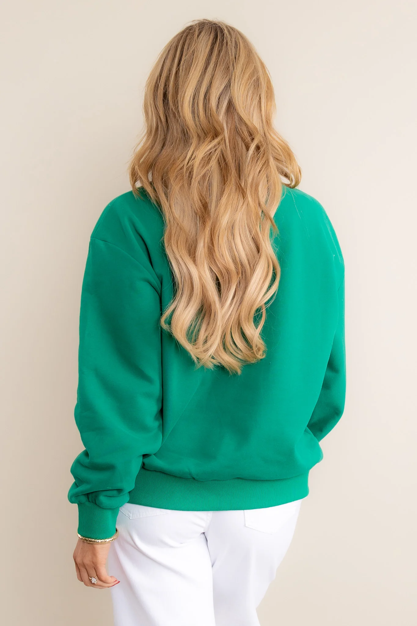 Queen Of Sparkles Emerald Rhinestone Bow Sweatshirt - FINAL SALE - Image 4