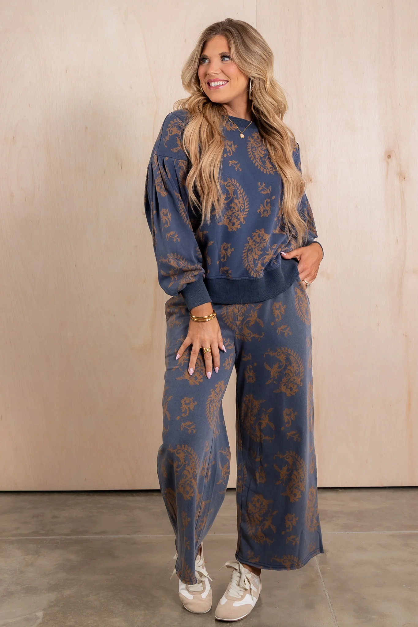 Why Not Denim Paisley Wide Leg Pant - Image 3