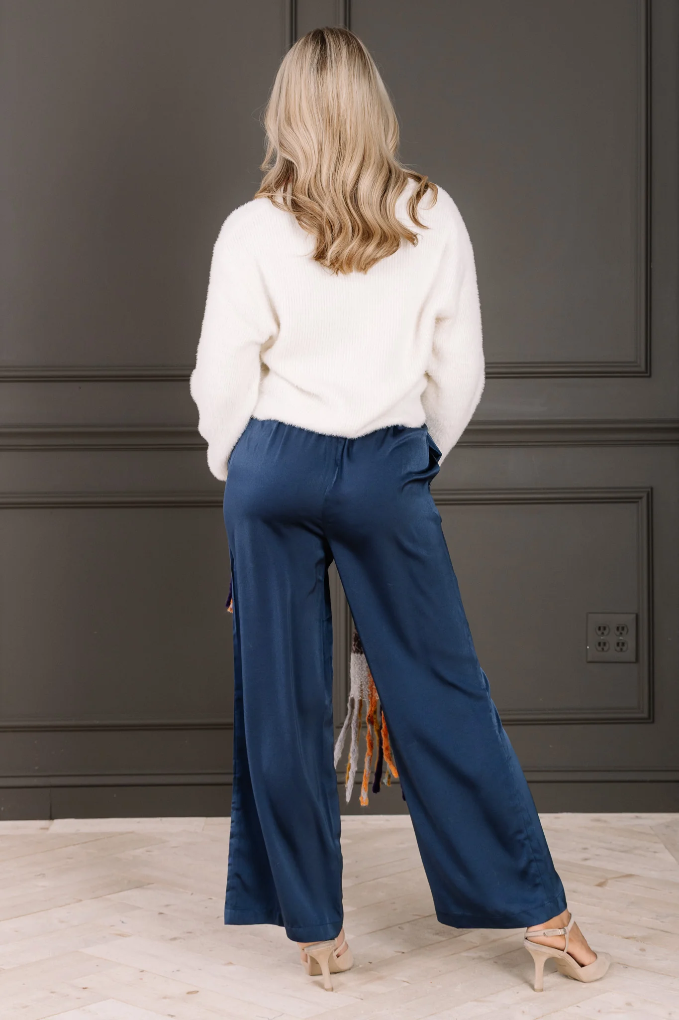 High Enough Teal Wide Leg Pull On Pant - Image 5
