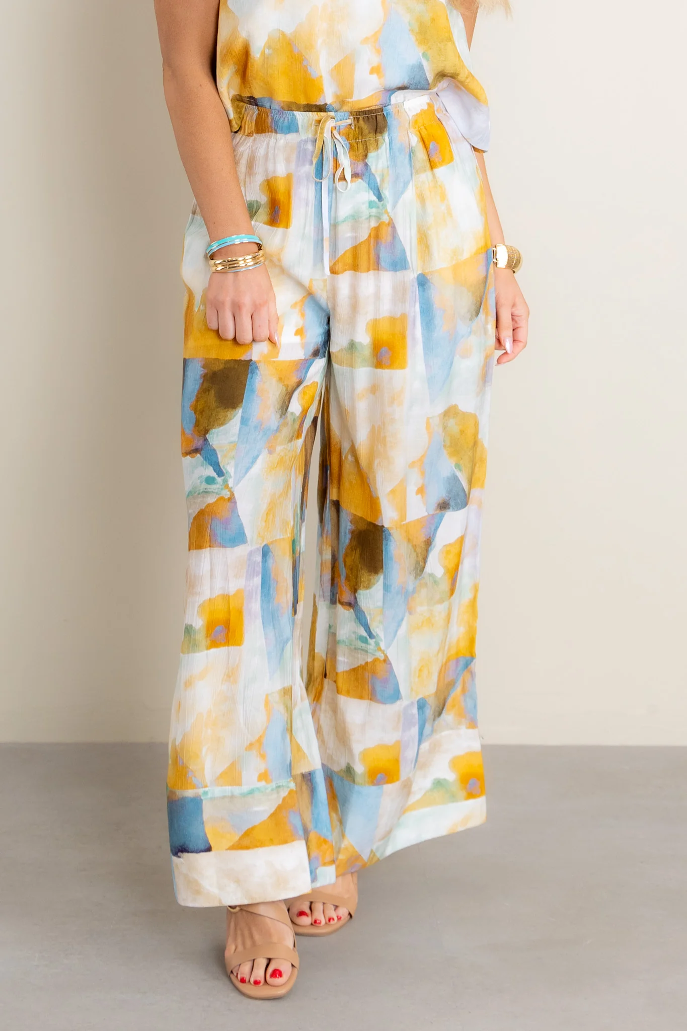 Piece Of Art Camel Multi Wide Leg Pant - FINAL SALE - Image 2