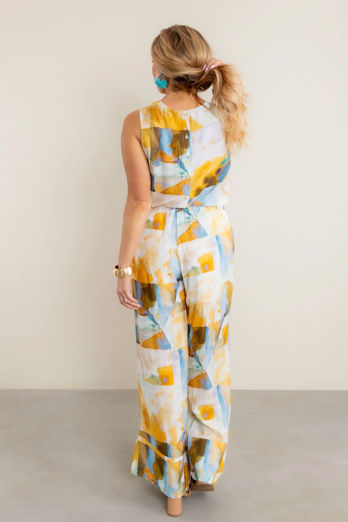 Piece Of Art Camel Multi Wide Leg Pant - FINAL SALE - Image 3