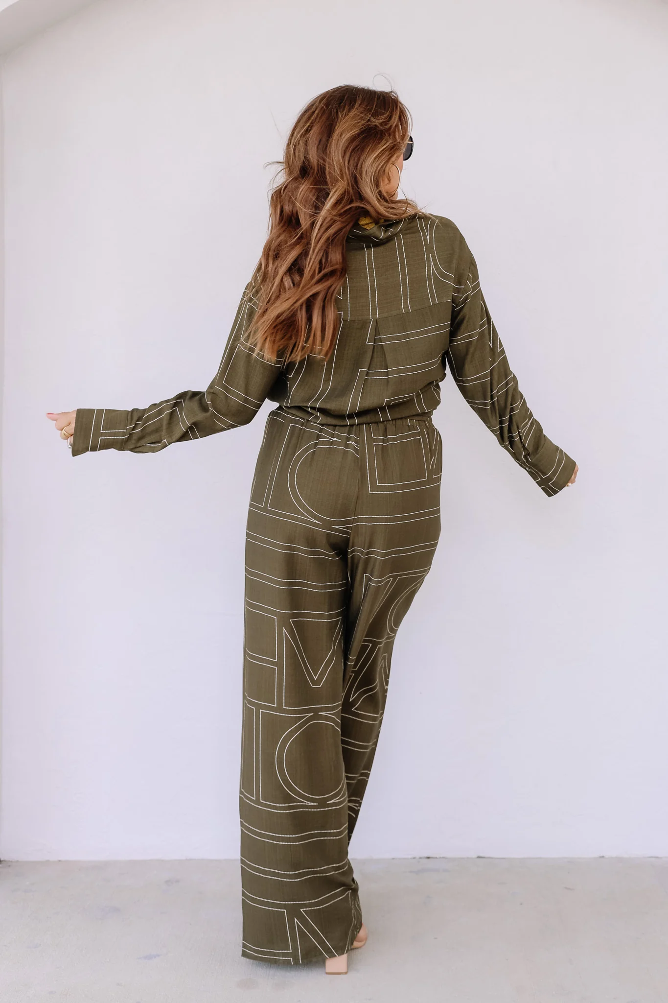 Past Time Olive Wide Leg Pant - Image 6