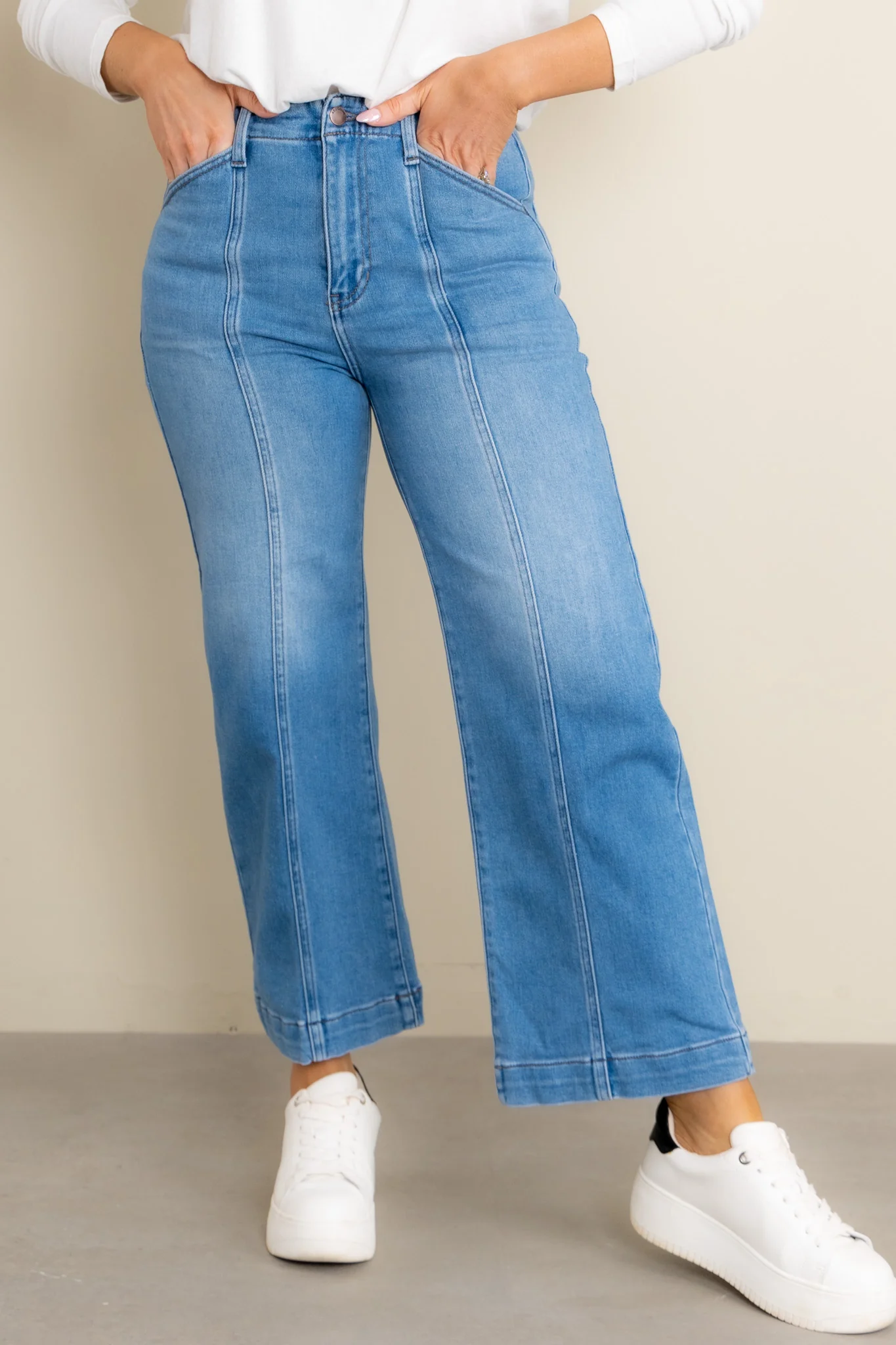 Paola High Waist Medium Wash Wide Leg Jean *Final Sale*