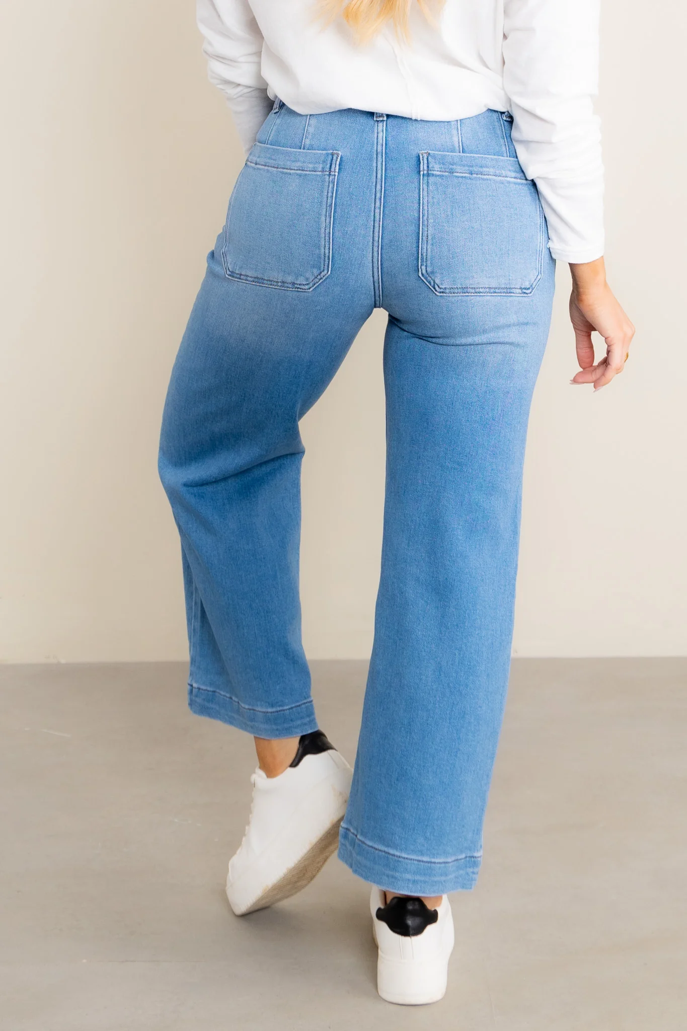 Paola High Waist Medium Wash Wide Leg Jean *Final Sale* - Image 5