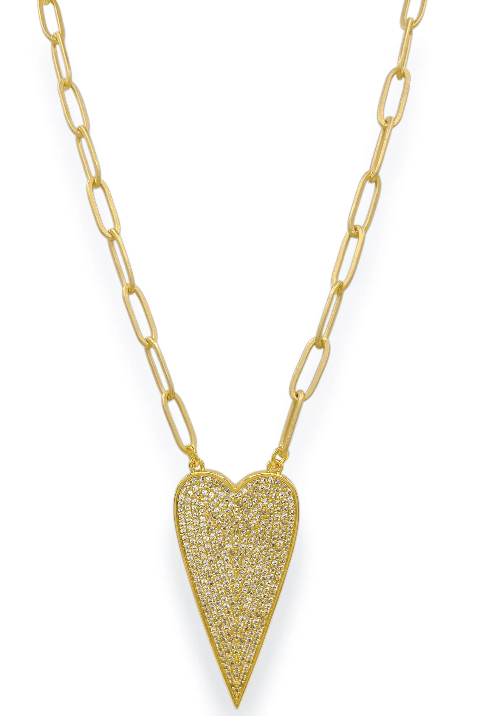Virtue Taking My Heart Paper Clip Chain Necklace