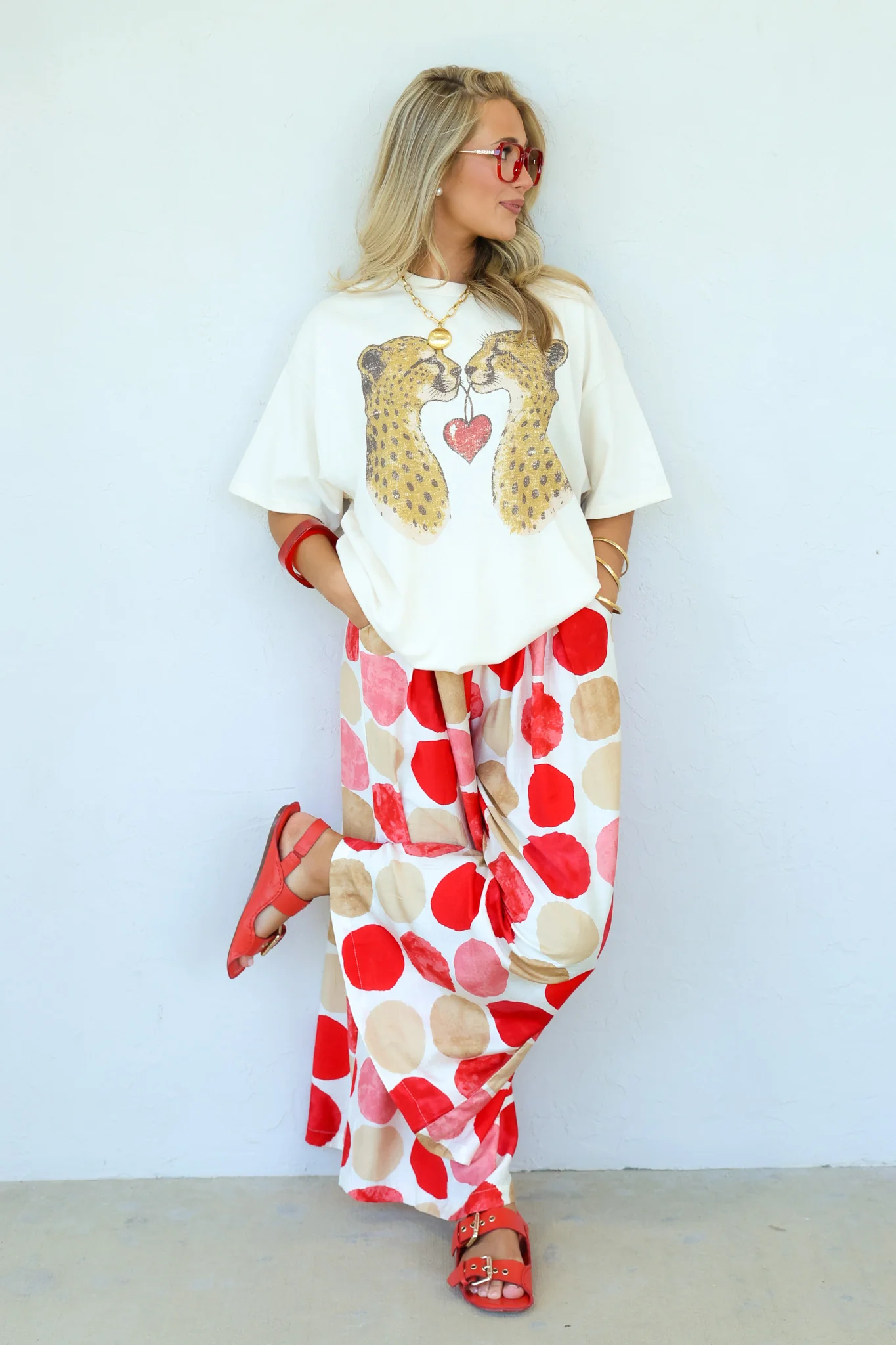 Partners In Crime Cheetah Ivory Short Sleeve Tee - Image 4