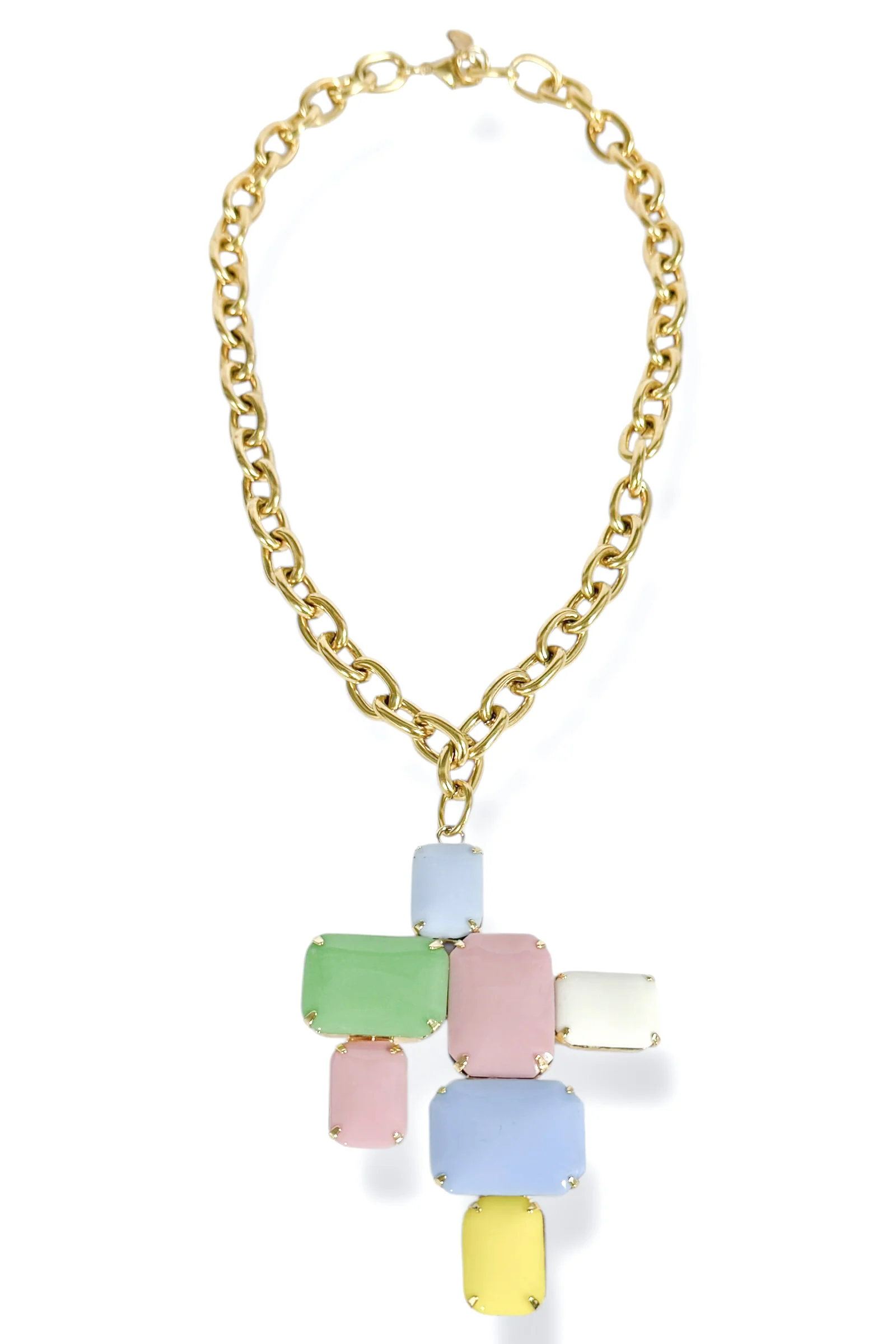 Yochi Katherine Pastel Pendant Necklace