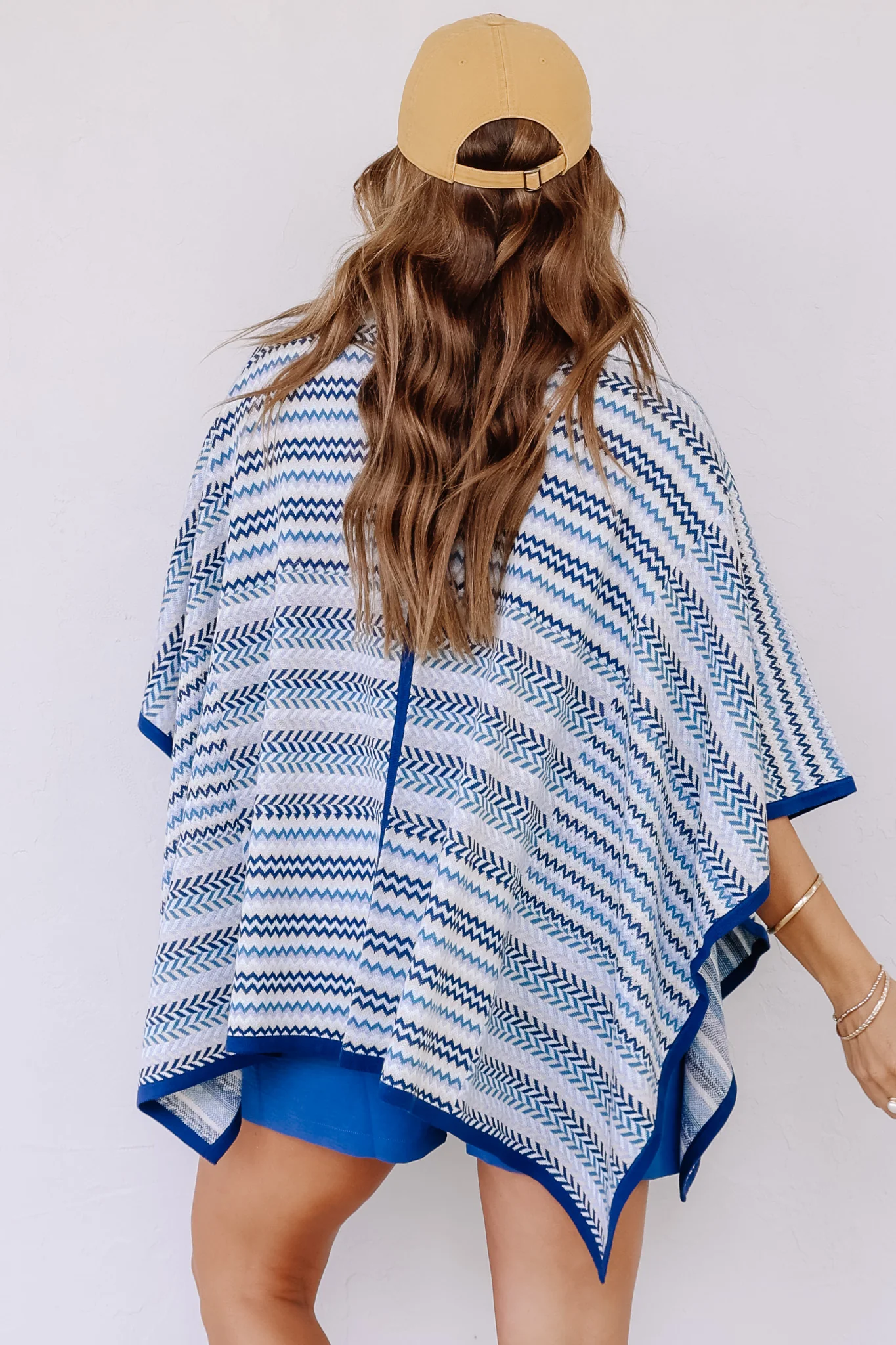 Foxcroft Indigo Patchwork Short Sleeve Shawl *Final Sale* - Image 5