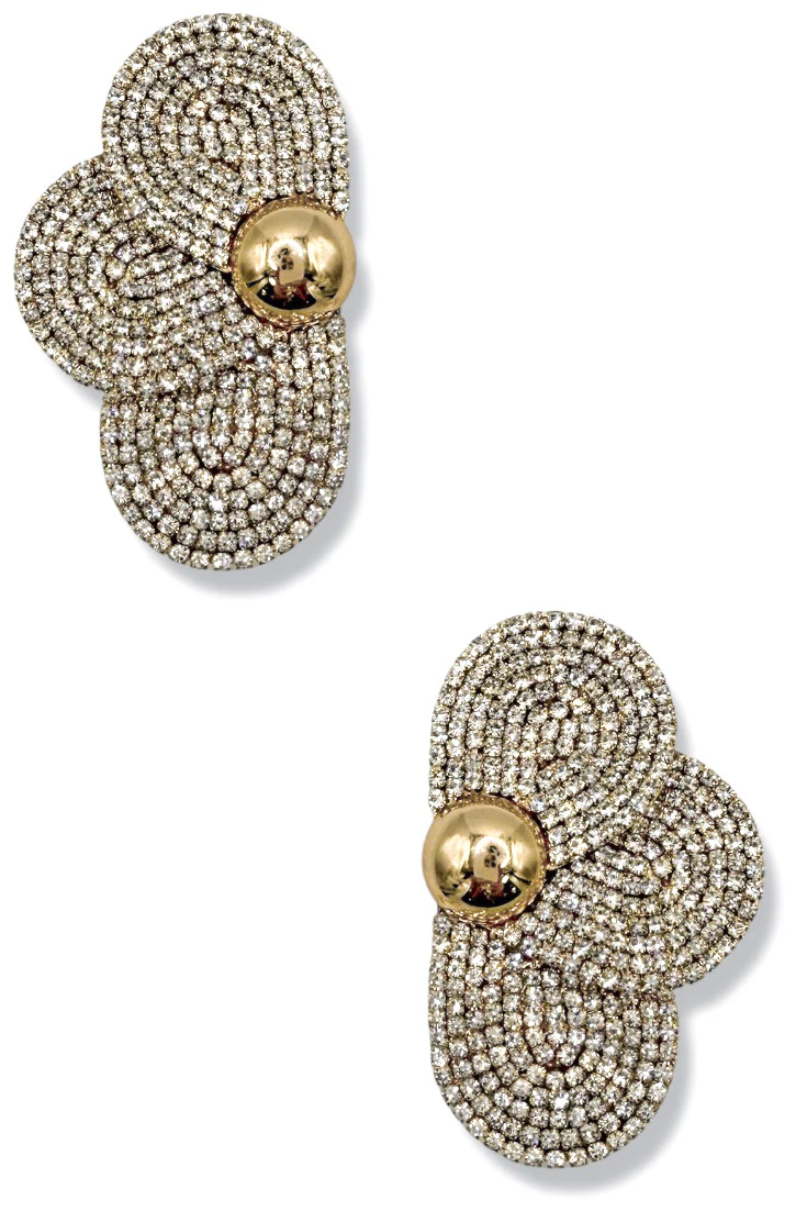 In The Moment Pave Flower Earrings