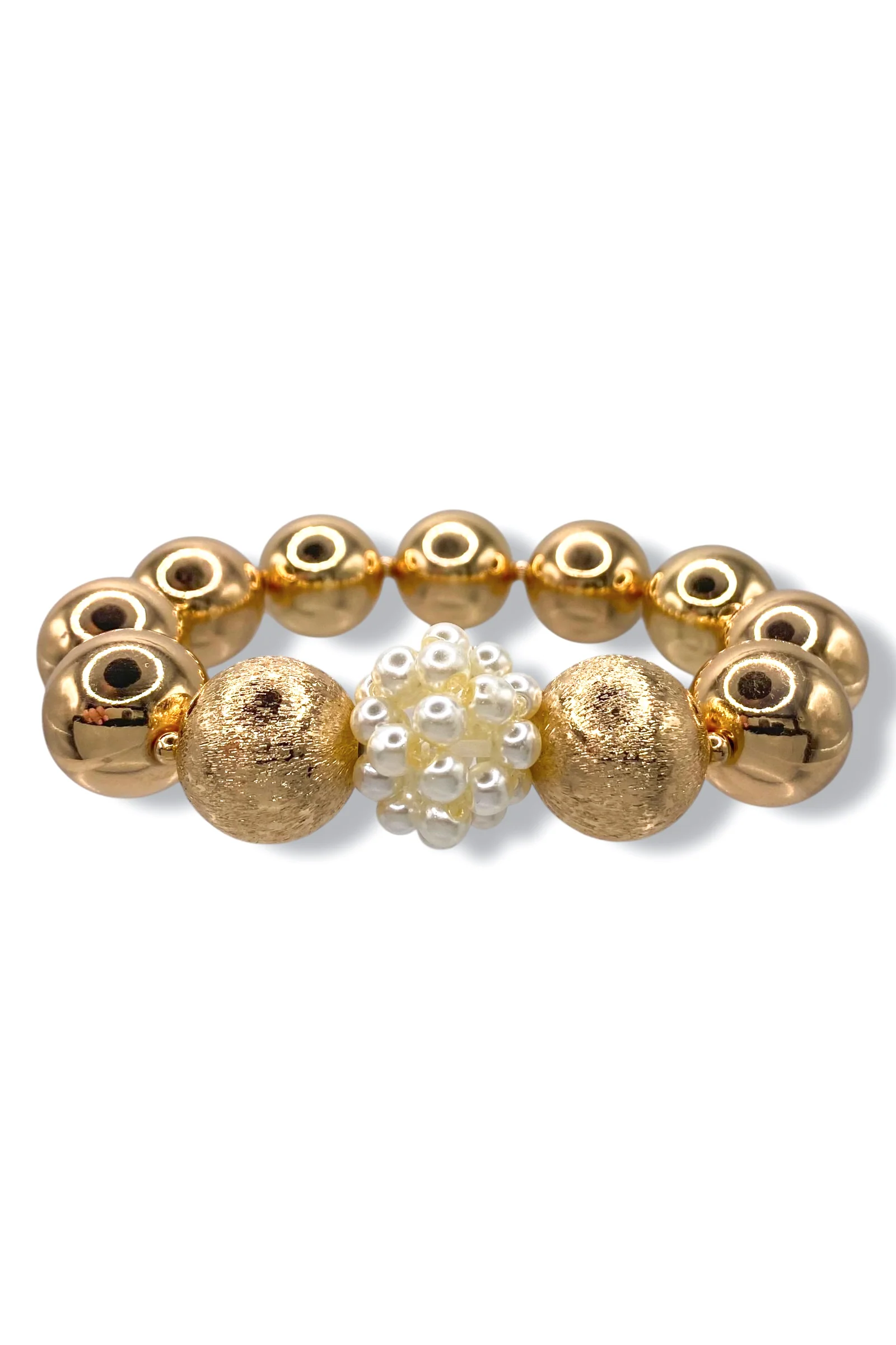 Lillian Pearl Metal Ball Bracelet
