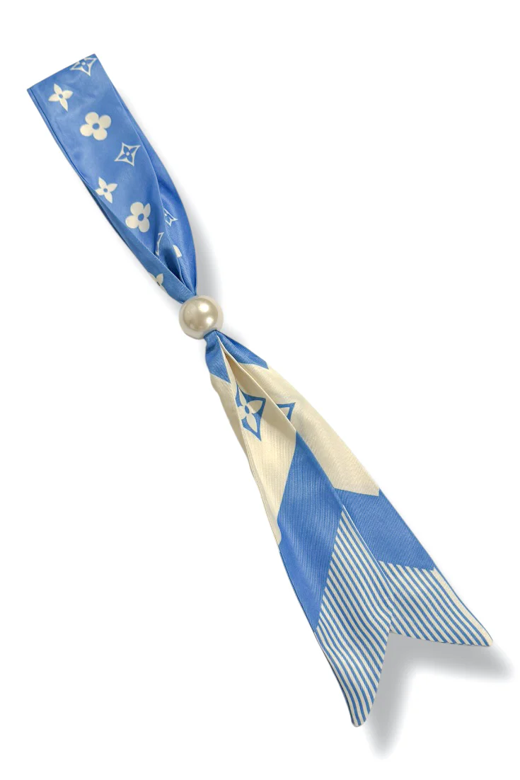 Back In Time Pearl Blue Scarf Necklace