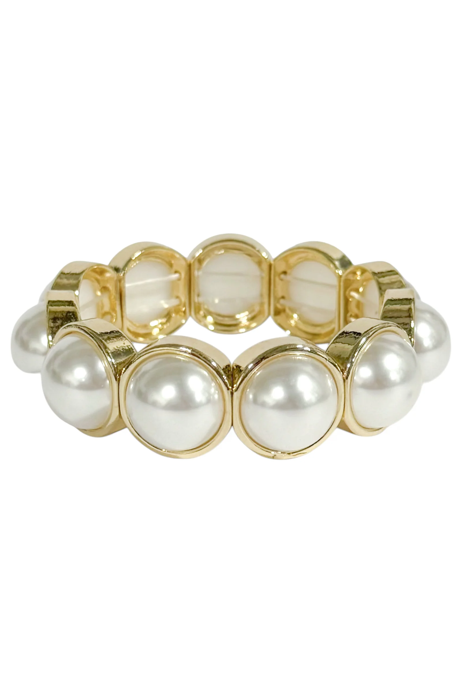 More You Know Cream and Gold Stretch Bracelet