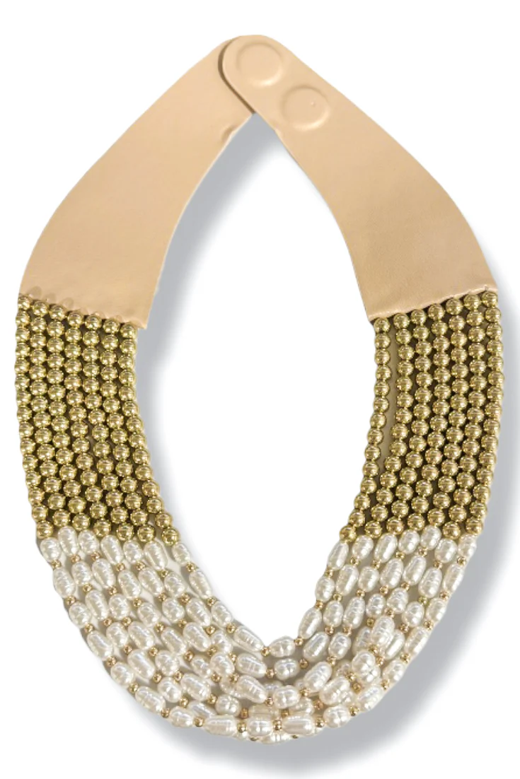 So Long Pearl & Metal Ball Layered Necklace