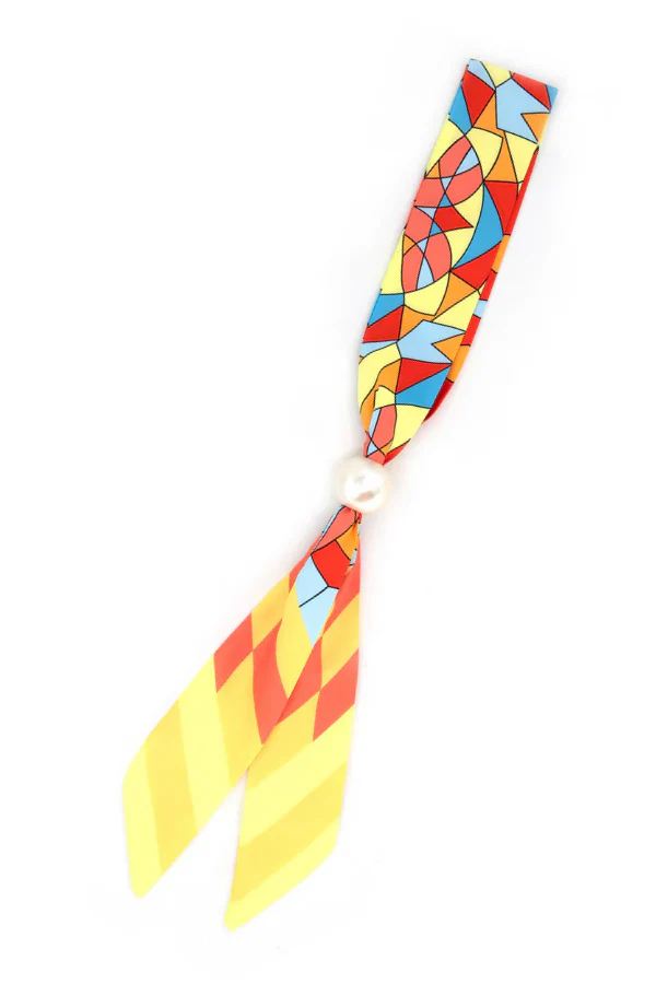 Now or Never Pearl Yellow Scarf Necklace