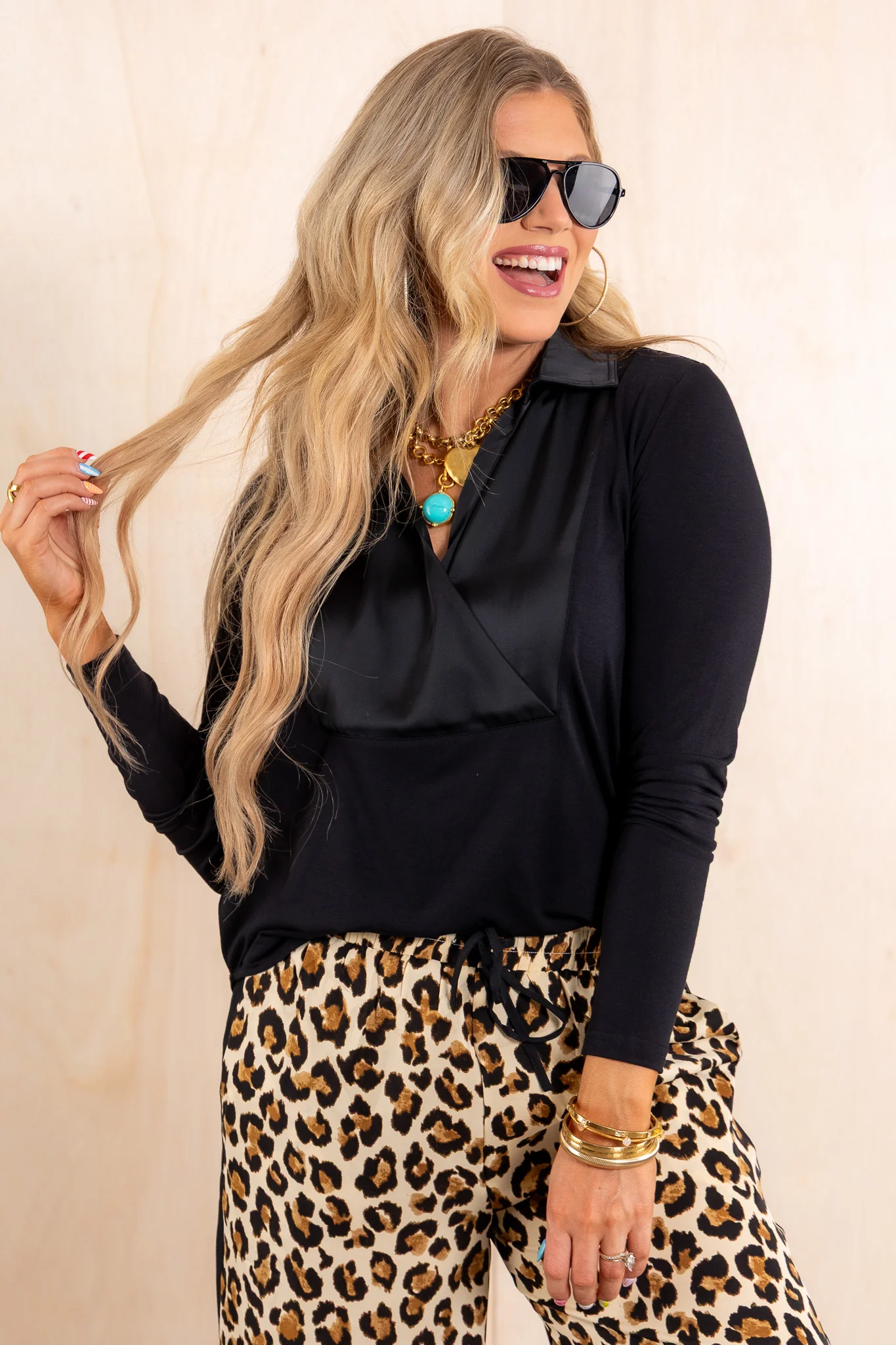 Lysse Pietra Black Long Sleeve Blouse - Image 6