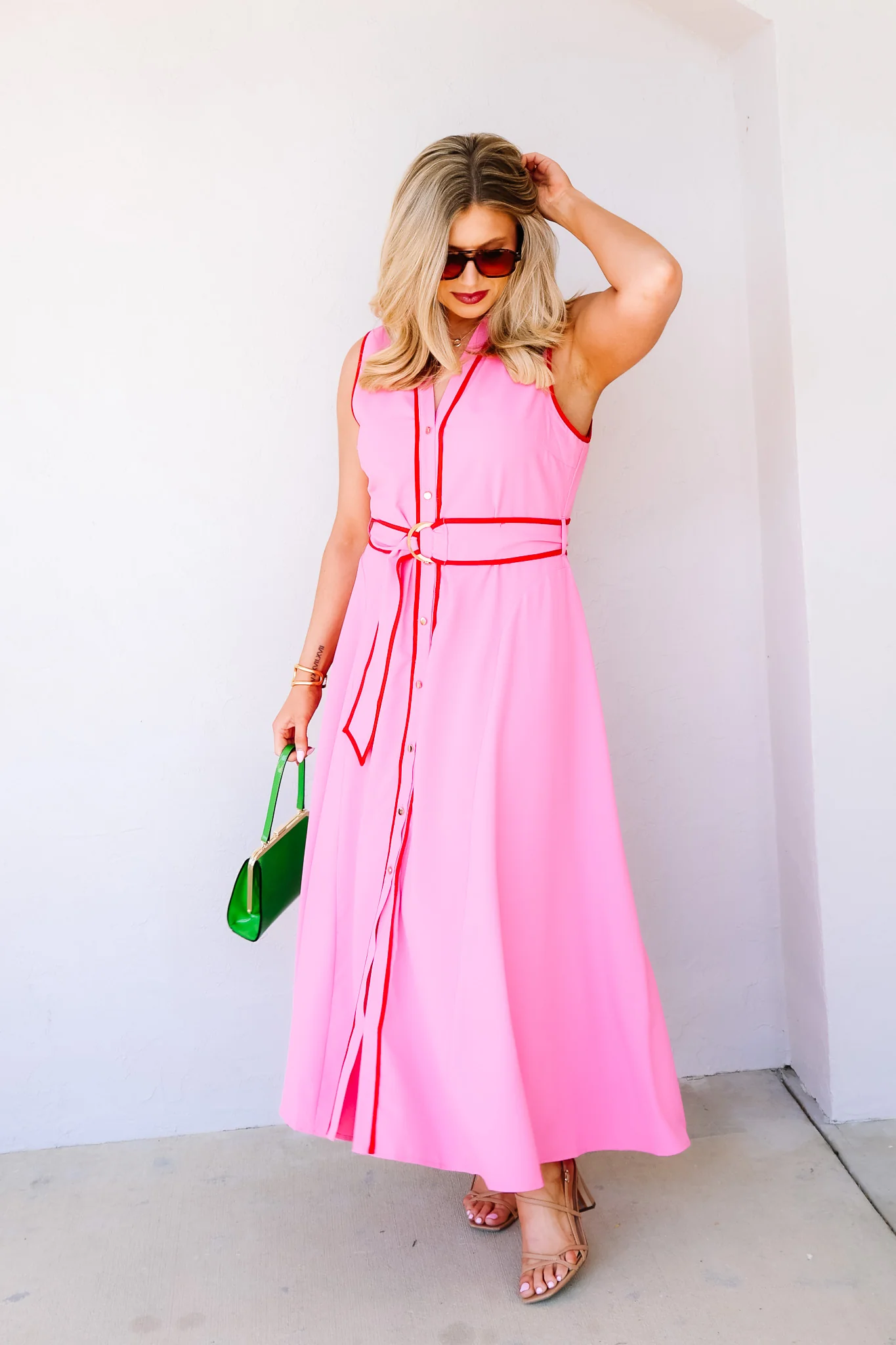 Harmony Pink Sleeveless Maxi Dress - Image 3