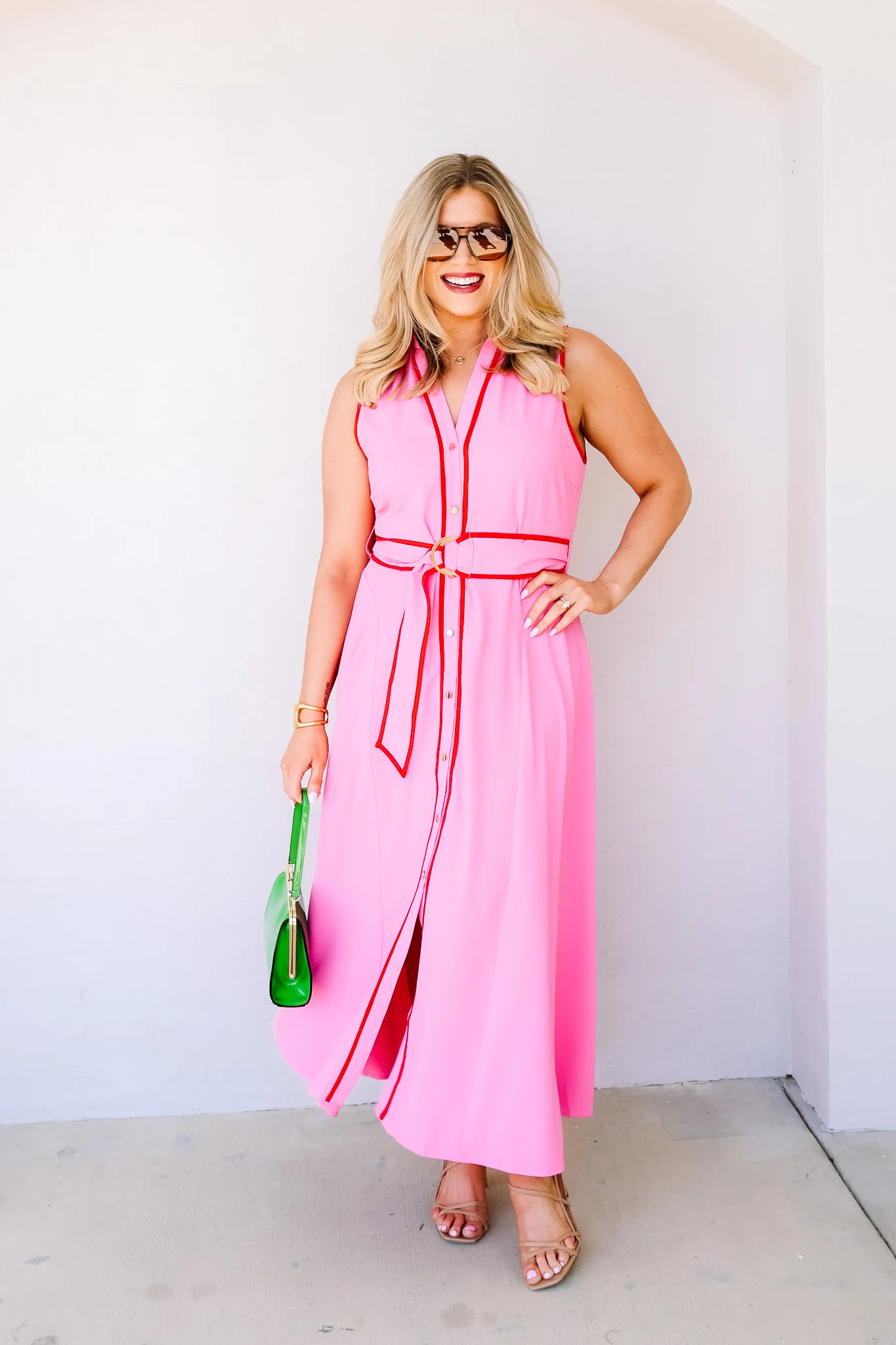 Harmony Pink Sleeveless Maxi Dress - Image 4