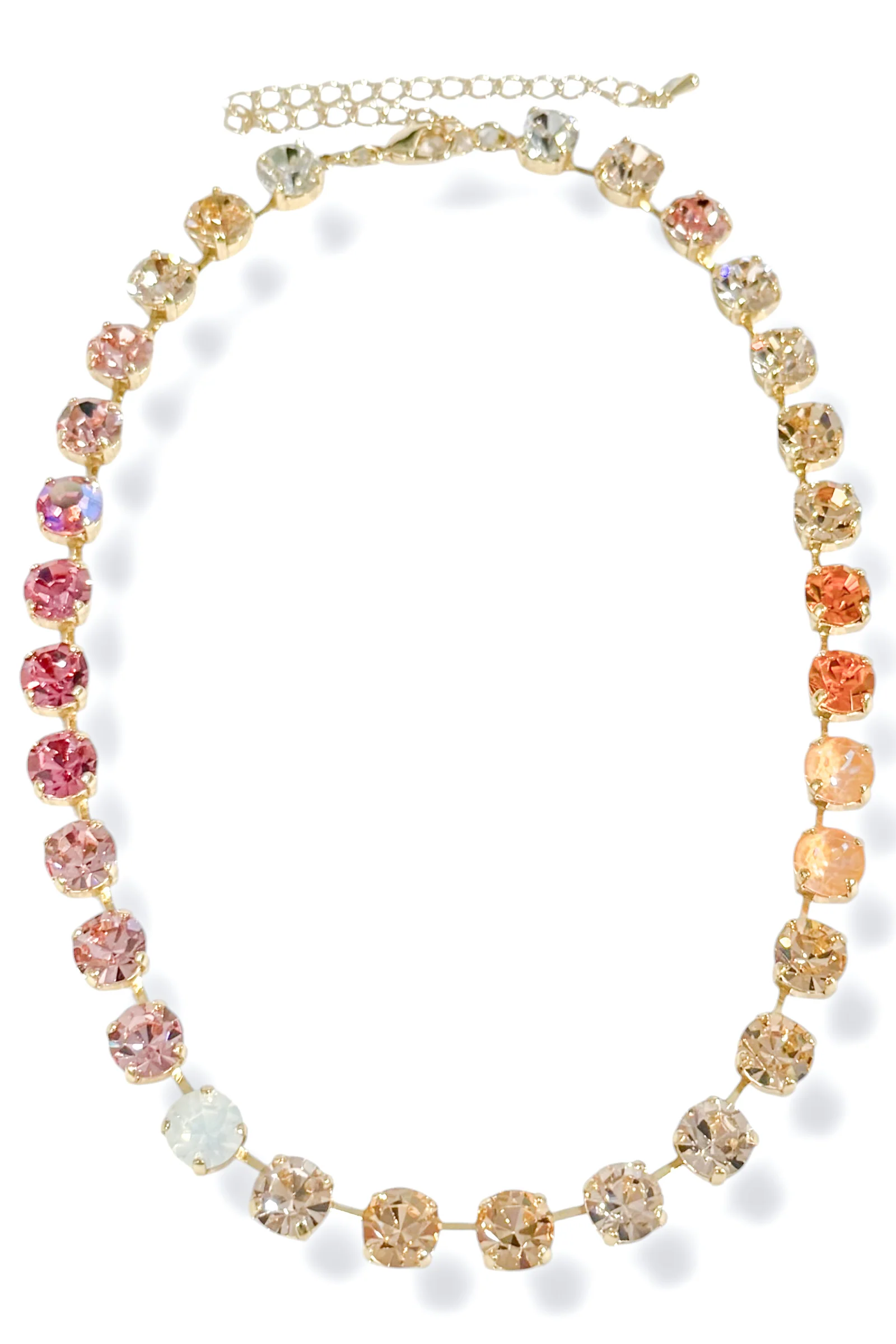 Millie Pink Multi Swarovski Rhinestone Ombre Necklace