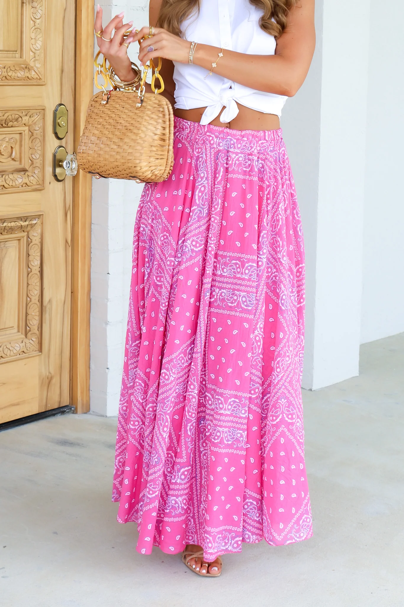 TWT® Mindy Pink Paisley Maxi Skirt - Image 6