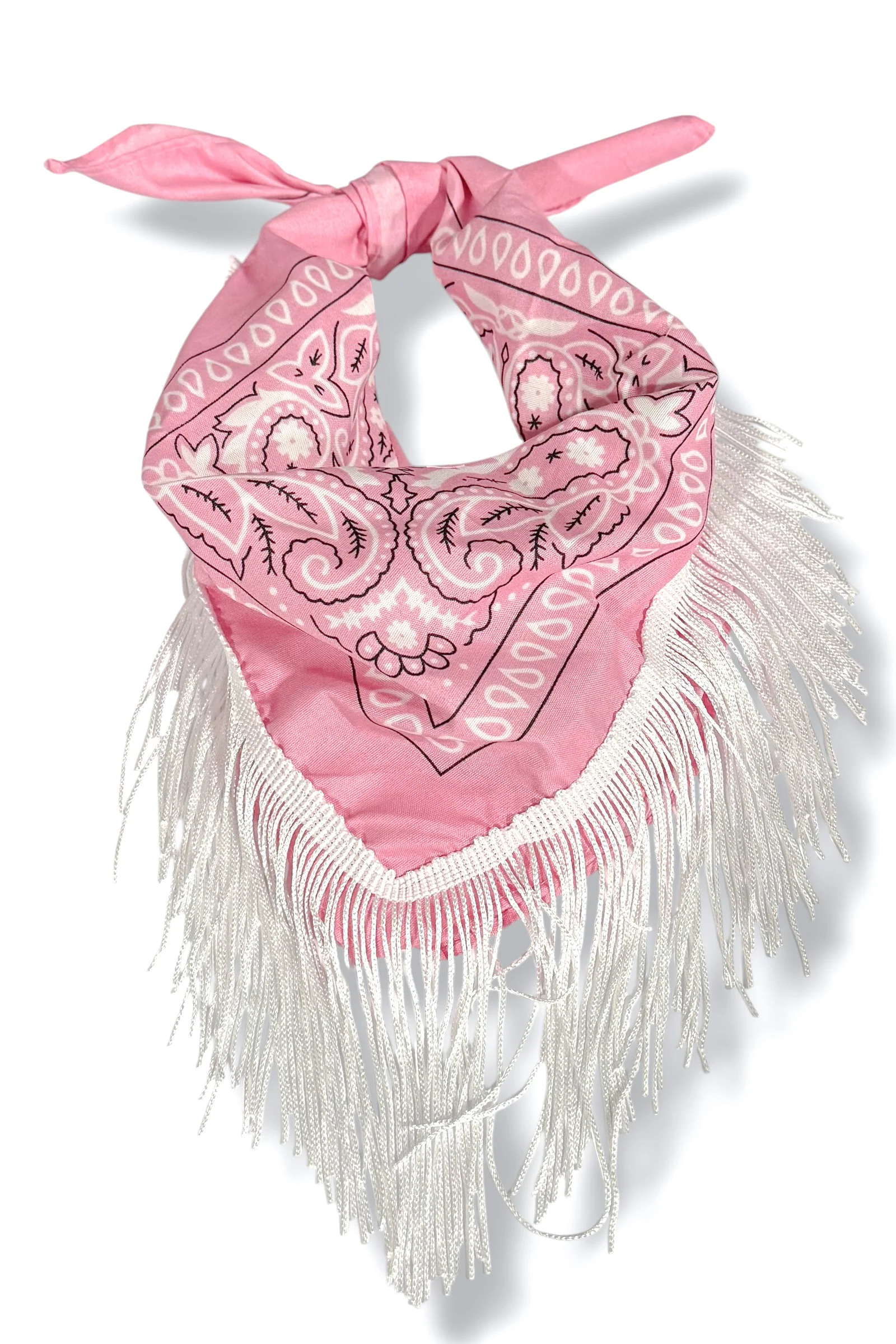 Bring It Out Pink Western Fringed Paisley Print Scarf