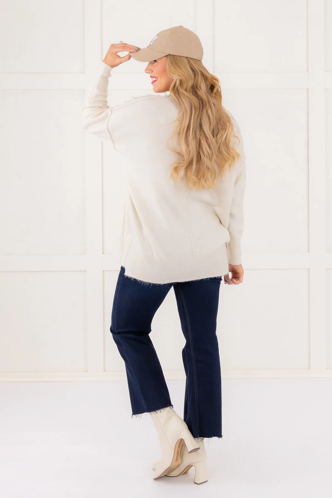 Don't Stop Me Long Sleeve Sweater - Sand Beige - FINAL SALE - Image 5