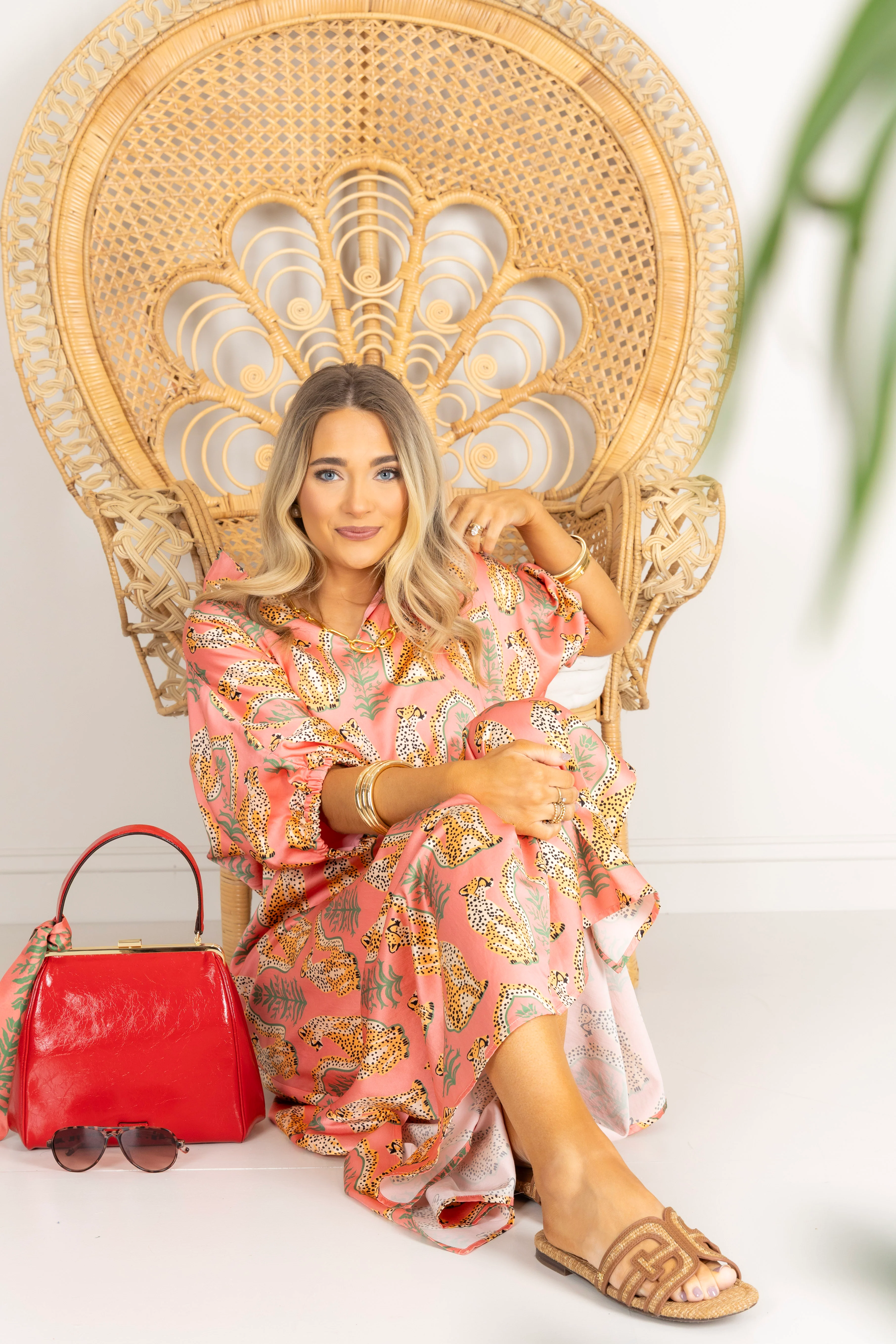 Emily McCarthy Poppy Cabana Cat Short Sleeve Maxi Dress - Image 3