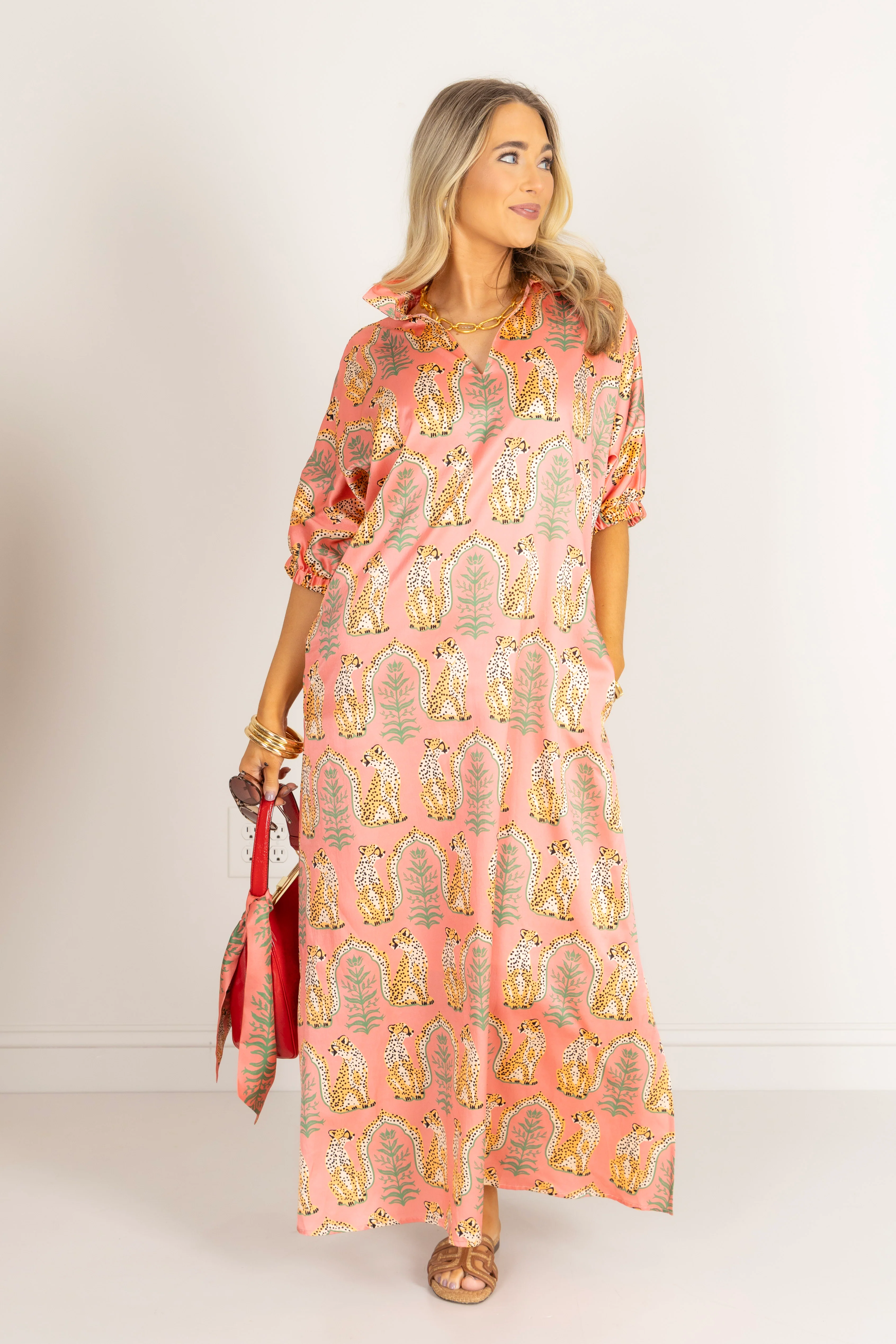 Emily McCarthy Poppy Cabana Cat Short Sleeve Maxi Dress - Image 4
