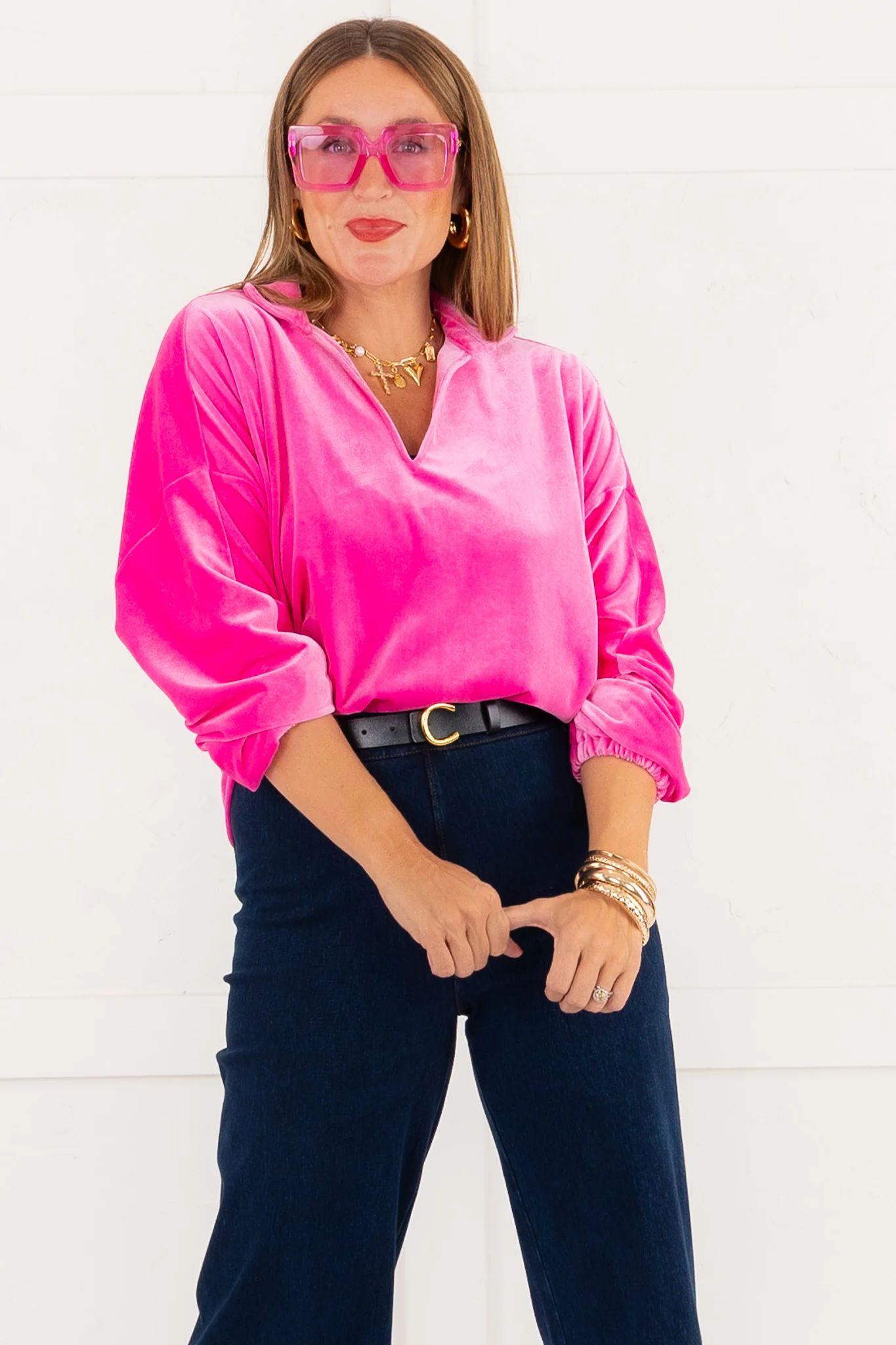 Poppy Pop Over Blouse - Fuchsia | Emily McCarthy - Image 3