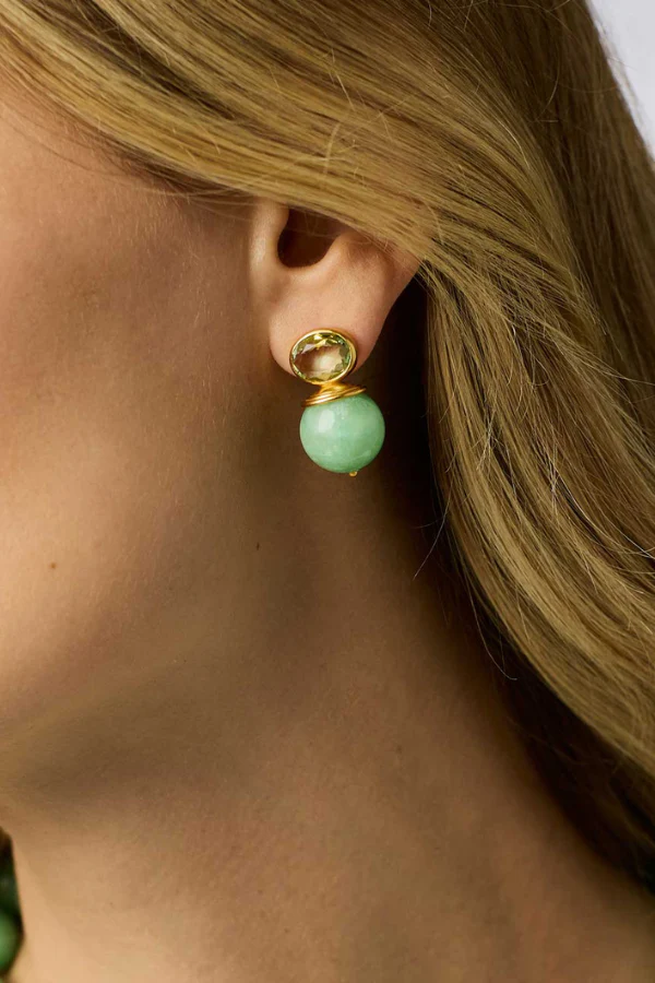 Julie Vos Portofino Aqua Jade Earrings - Image 2
