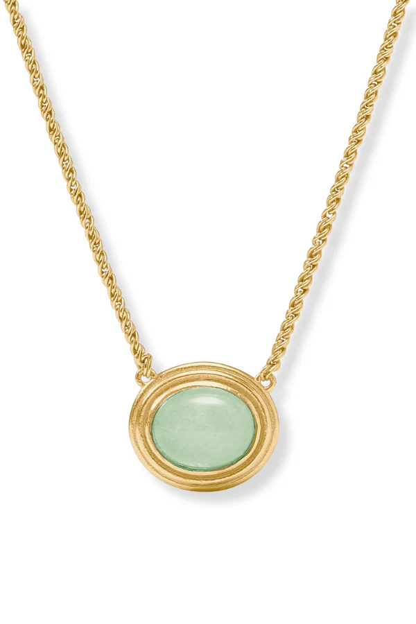 Julie Vos Portofino Aqua Jade Solitaire Necklace