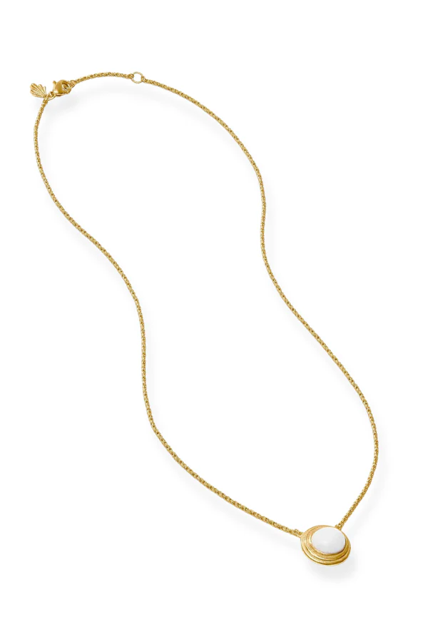Julie Vos Portofino White Jade Solitaire Necklace