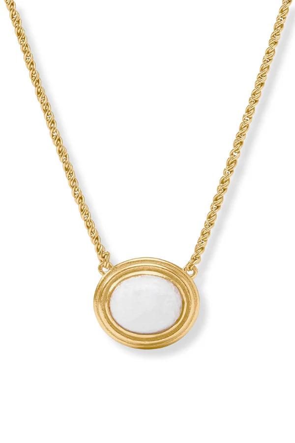 Julie Vos Portofino White Jade Solitaire Necklace - Image 3