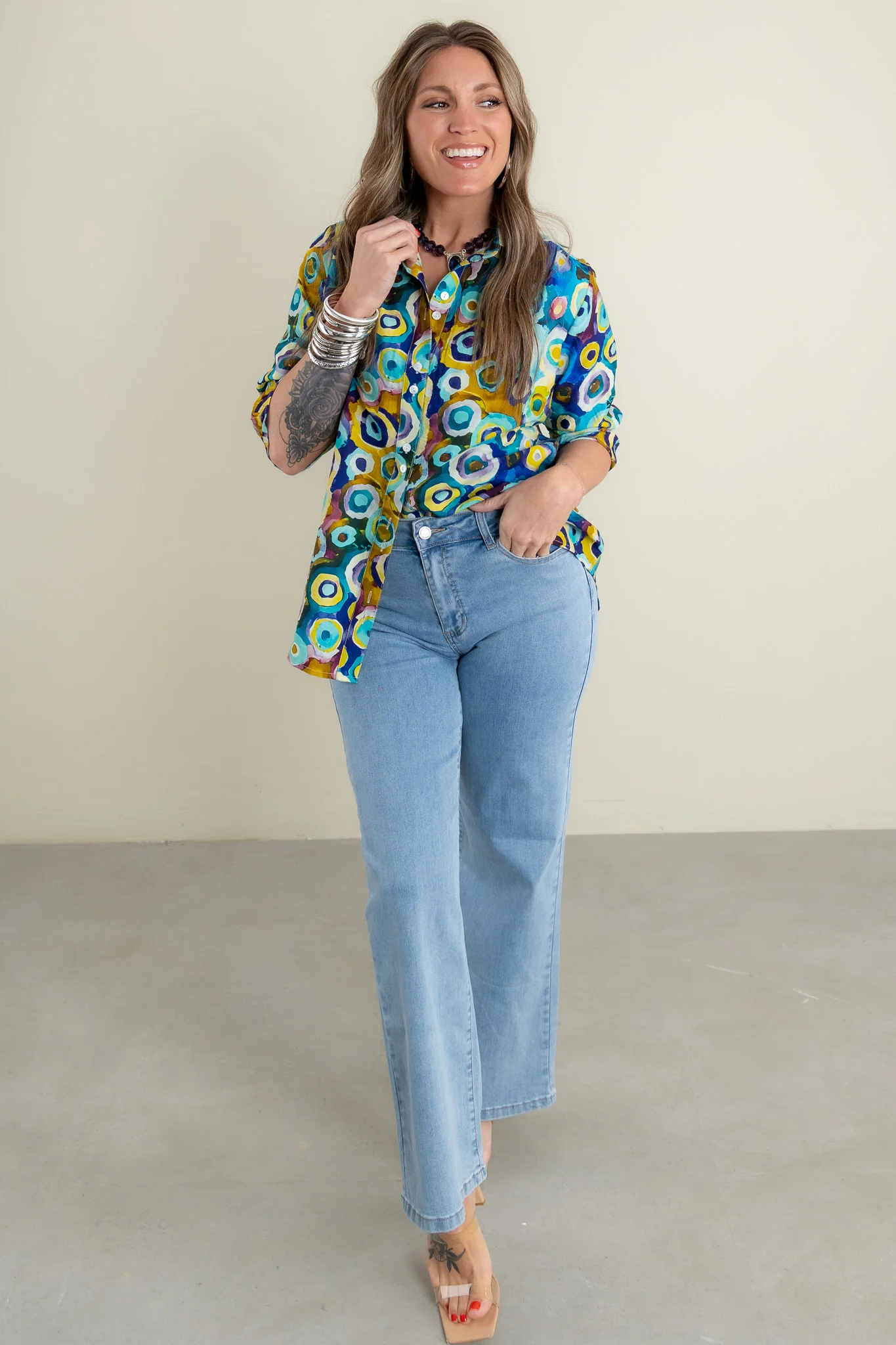 Royal Mix Printed Short Sleeve Top *Final Sale* - Image 2