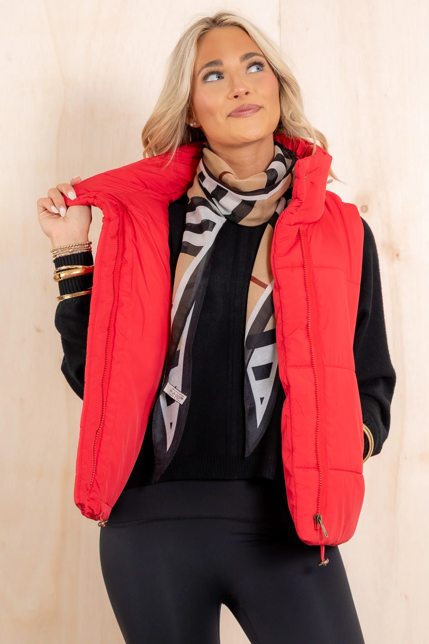 Outside is Frightful Red Puffer Vest Top - Image 4