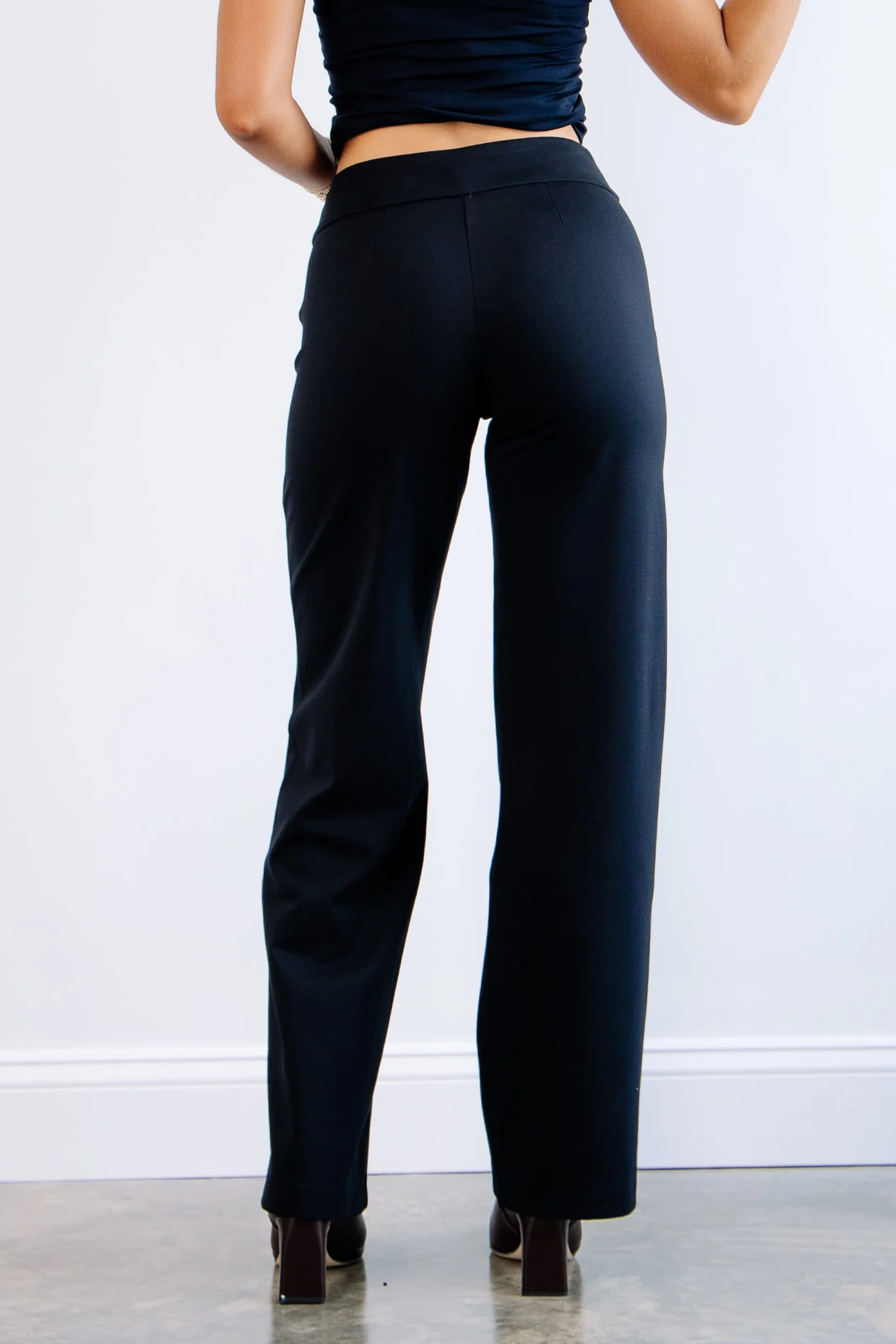 Tribal Black Pull On Pin Tuck Wide Leg Pant - Image 7
