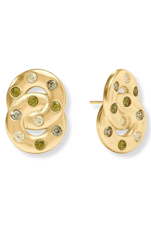 Julie Vos Rainbow Shades of Jade Infinity Earrings