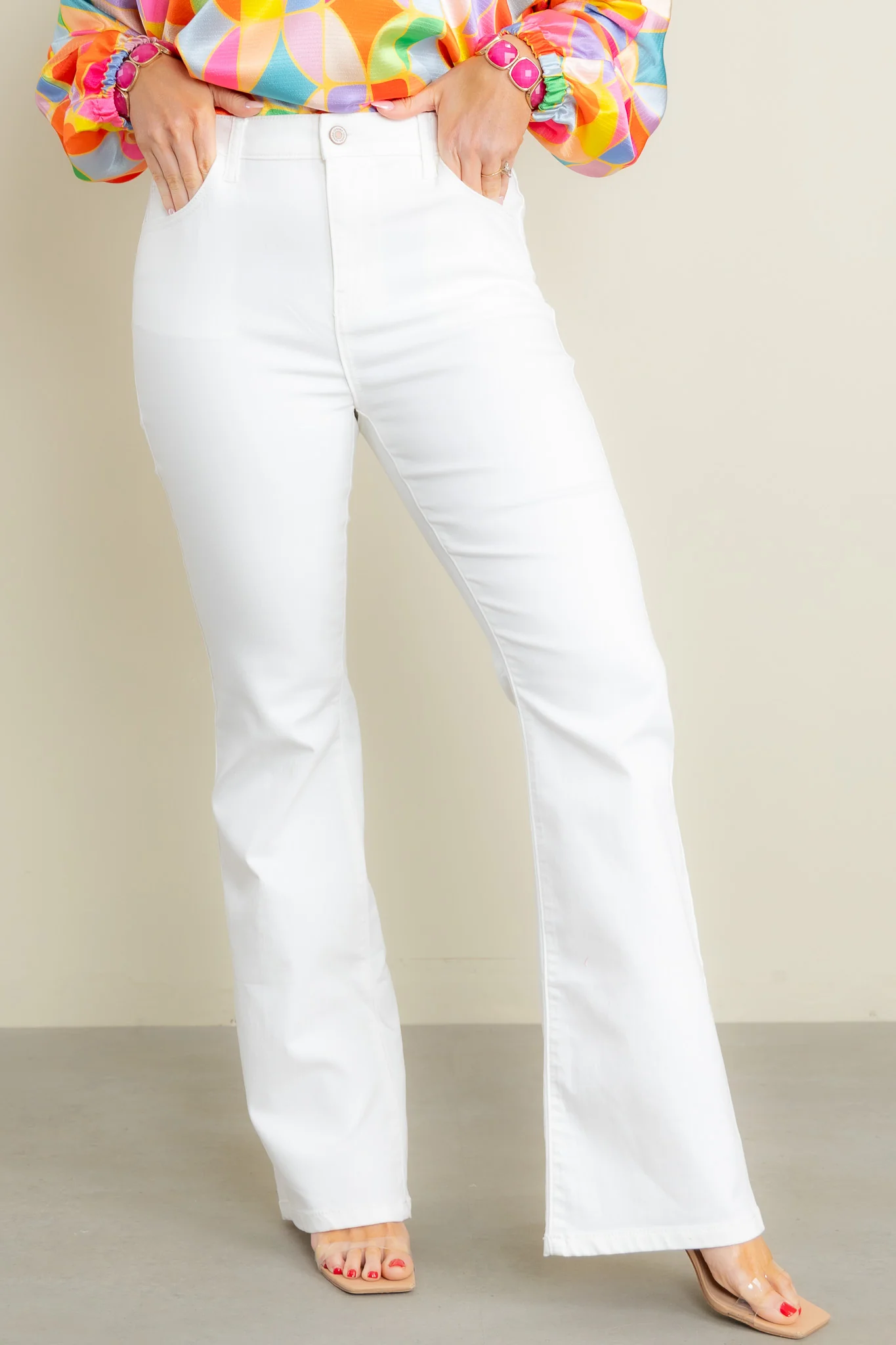 Raleigh High Rise Bootcut Ivory Pant - FINAL SALE - Image 4