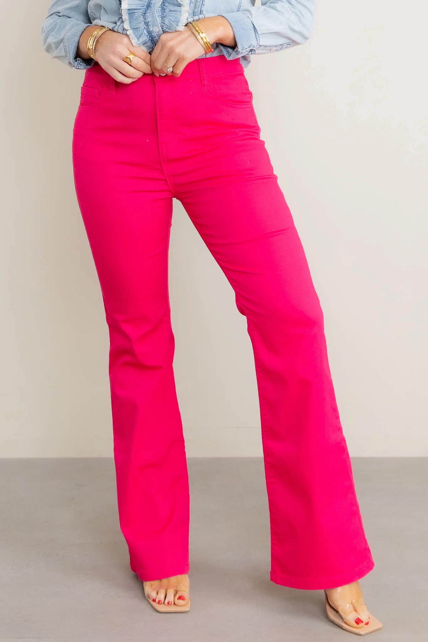 Raleigh High Rise Bootcut Fuchsia Pant - FINAL SALE